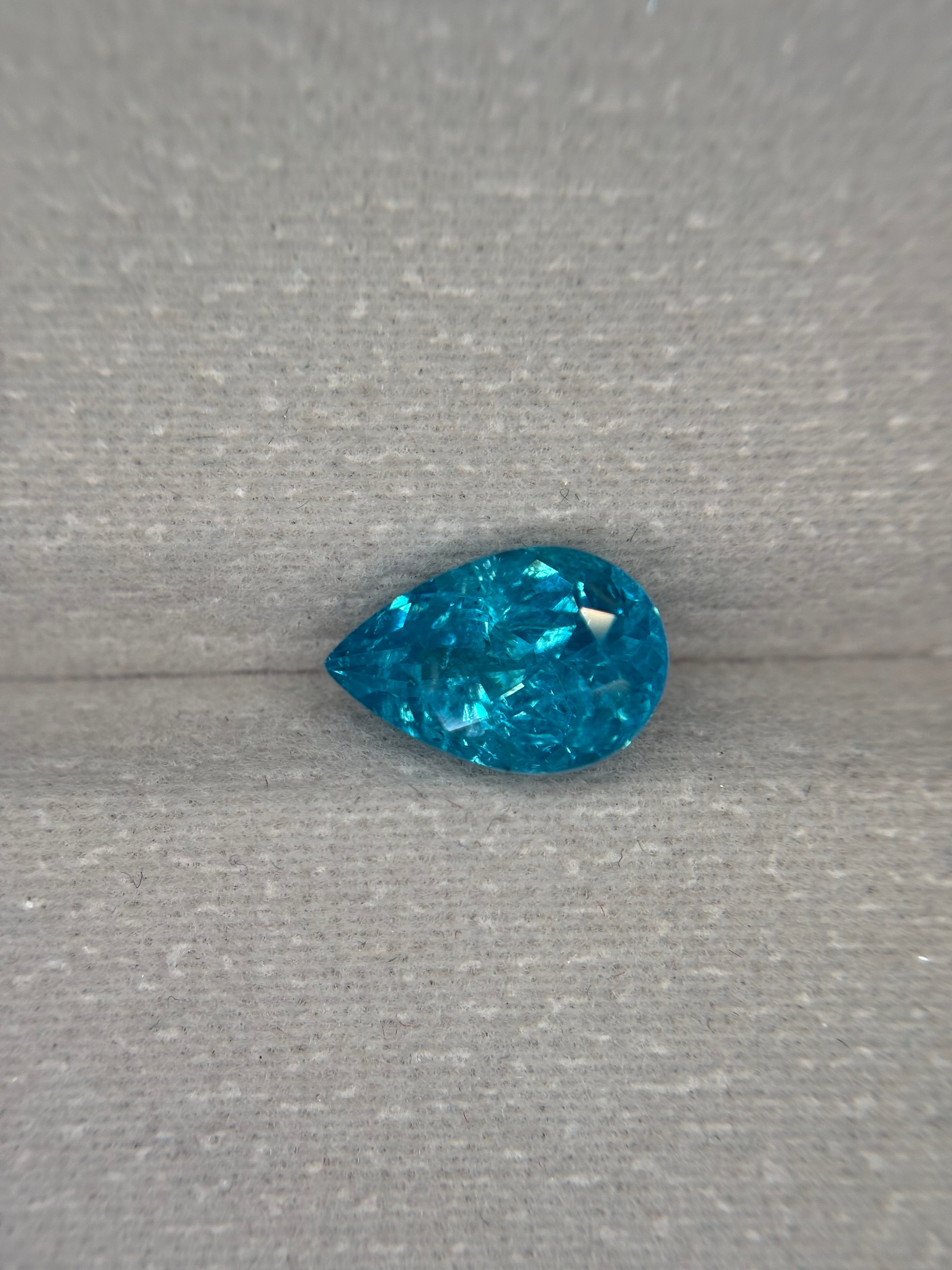 2.45ct Neon Apatite Pear THAIC0485