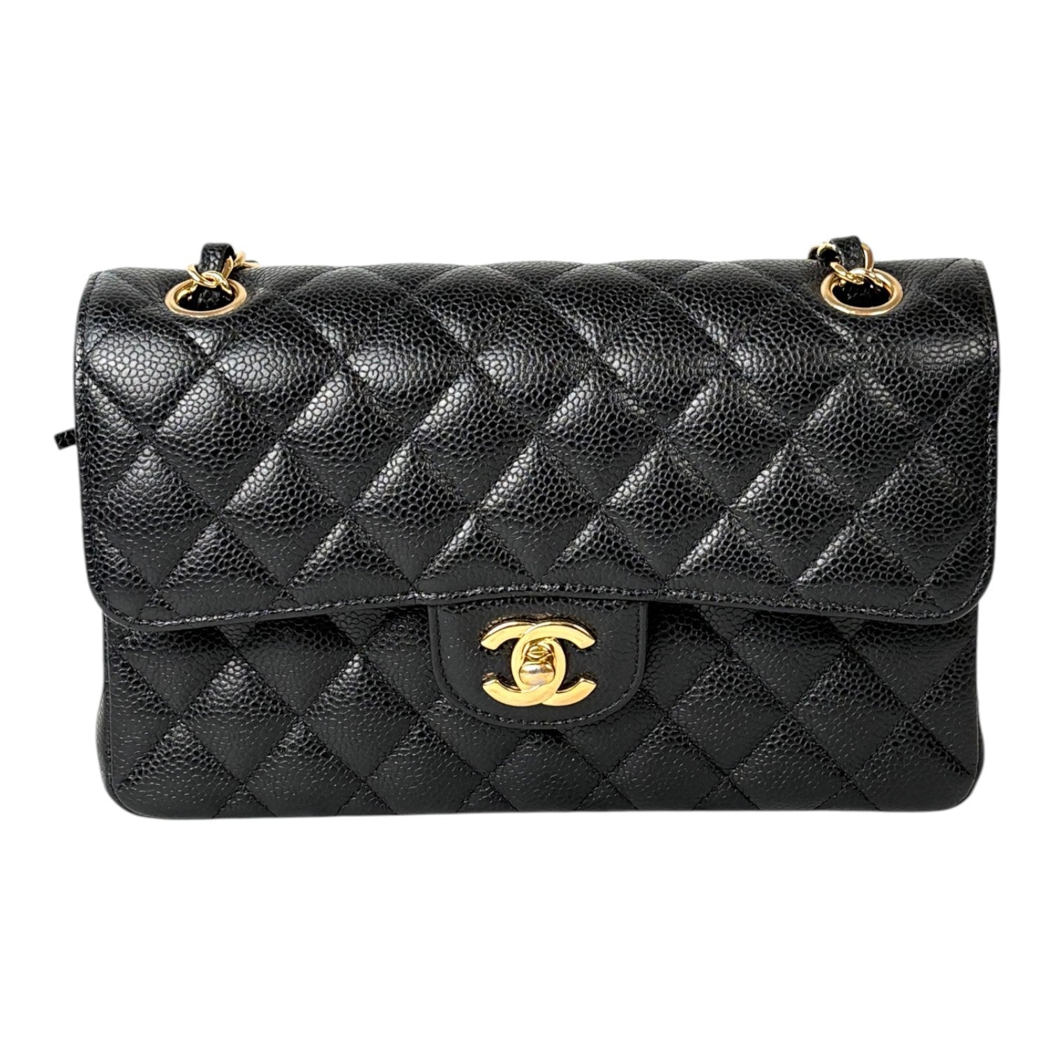 Chanel Small Black Classic Flap Bag in Caviar with GHW