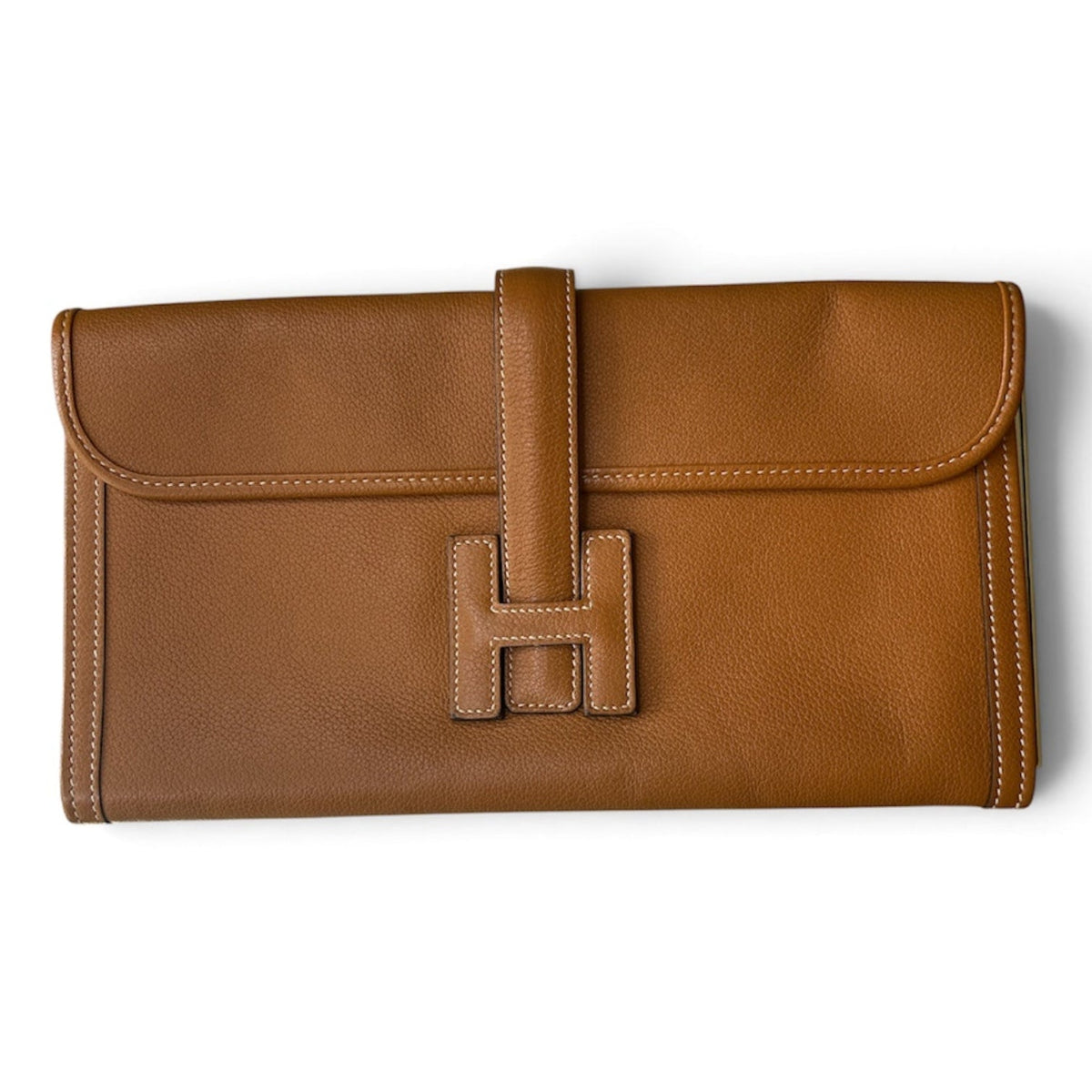Hermes Gold Jige Elan Clutch