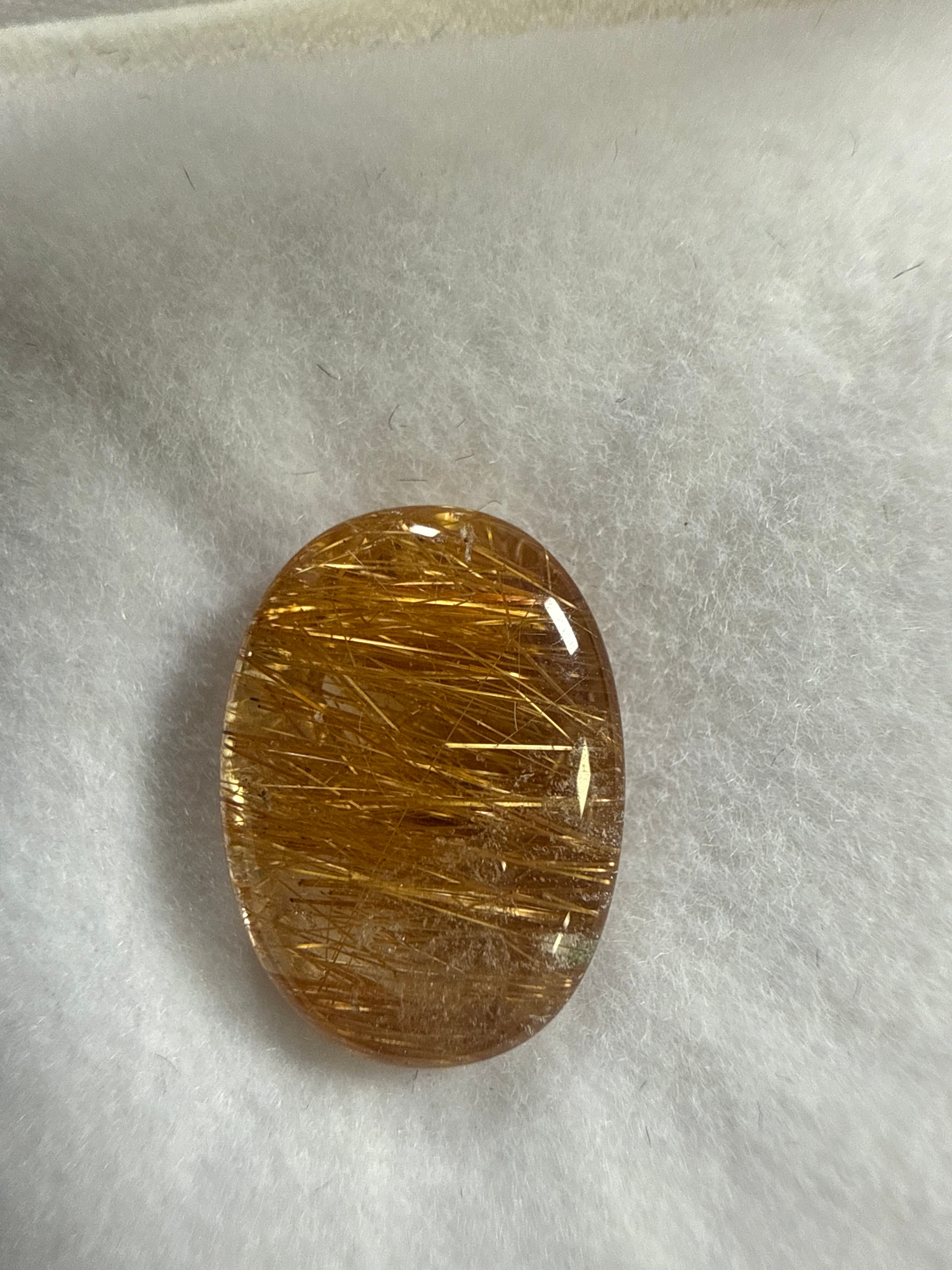 Rutile Quartz 4.92ct Oval Buff top Cut