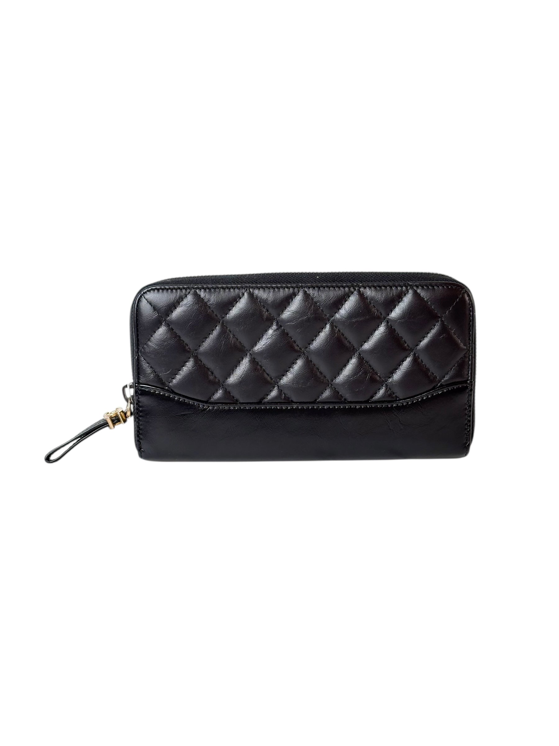 Chanel Black Boy Long Zip Wallet