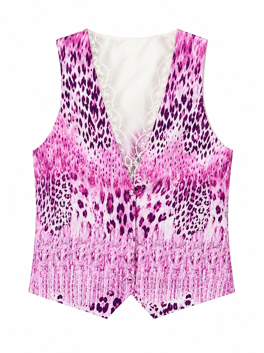 WAISTCOAT LACE COLLAR LEO GRADIENT PURPLE MCL12045