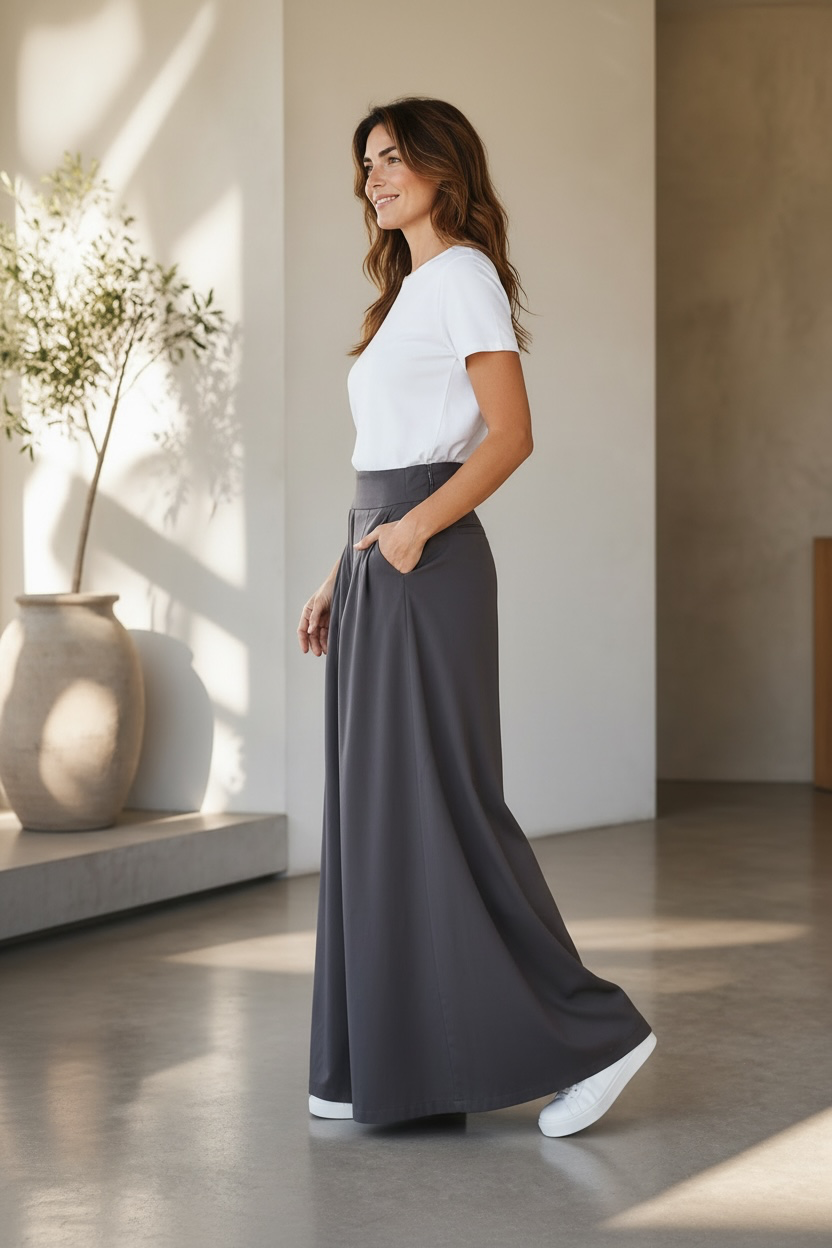 NRE Trouser Grey Wide Leg  DXBS6433