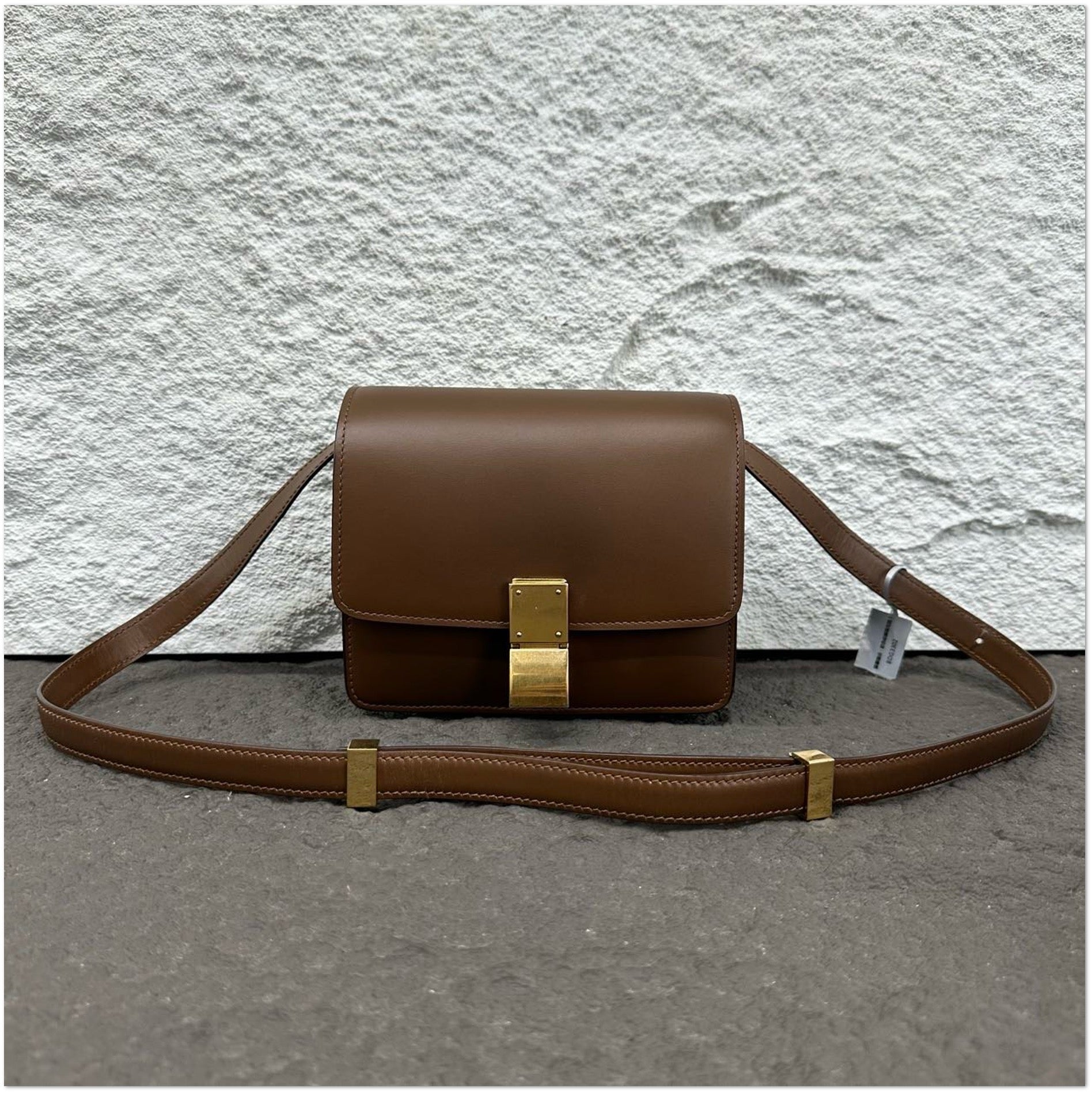 Celine Brown Smooth Calfskin Classic Box Shoulder Bag C19496036066