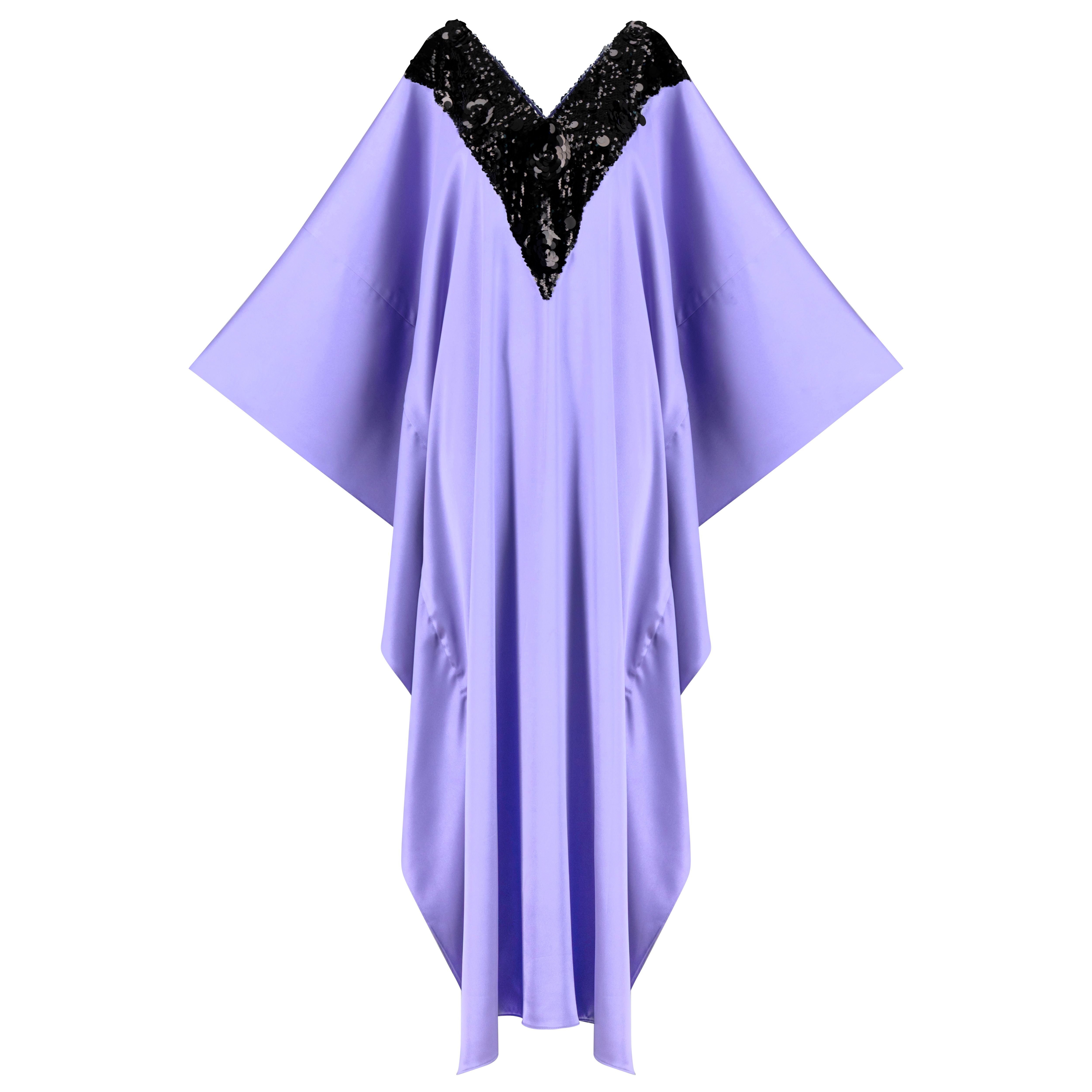 HER KAFTAN PURPLE / BLACK SIZE OS ASC7062