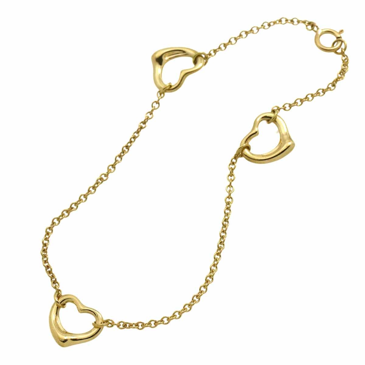 TIFFANY Co. Open Heart 3P Bracelet 18K Yellow Gold 750 902987732