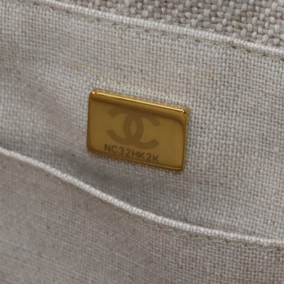 CHANEL Deauville MM Chain Tote Bag Canvas Leder Beige A67001 Handtasche 9029956510