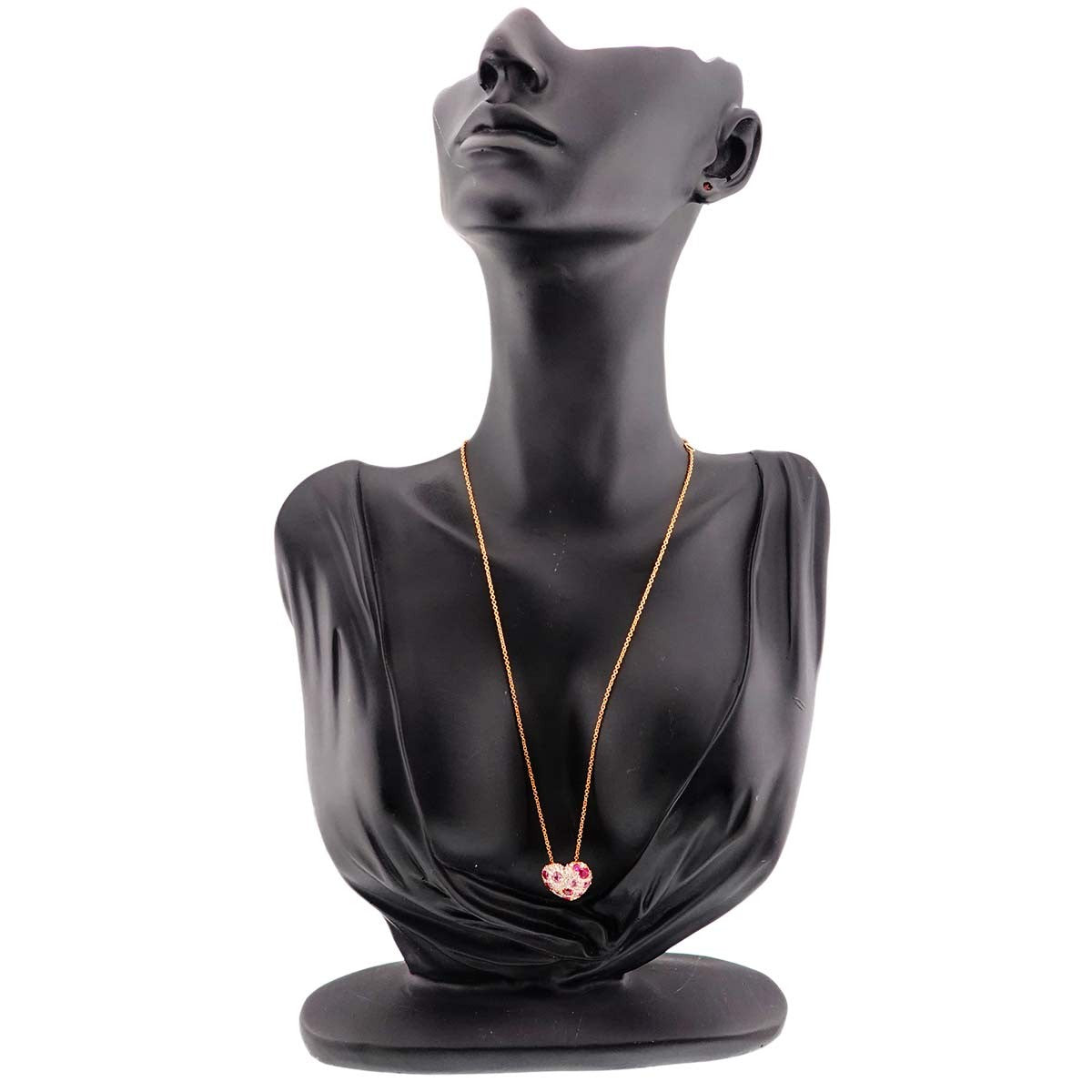 Ponte Vecchio PinkSapphire 1.19ct Diamond 0.74ct Necklace 18K PG 750 902997736