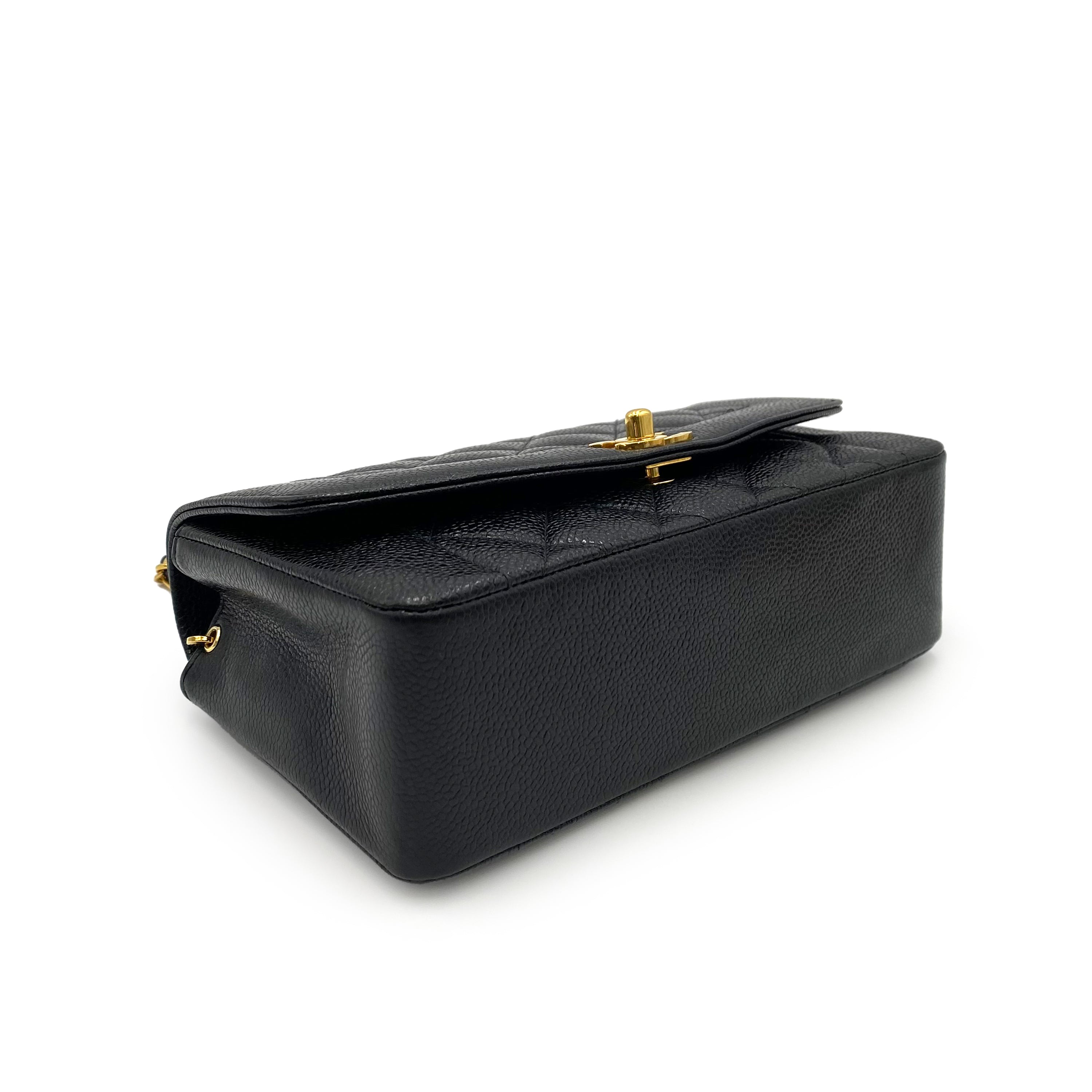 CHANEL VINTAGE DIANA SMALL CHAIN SHOULDER BAG BLACK CAVIAR SKIN 90181759