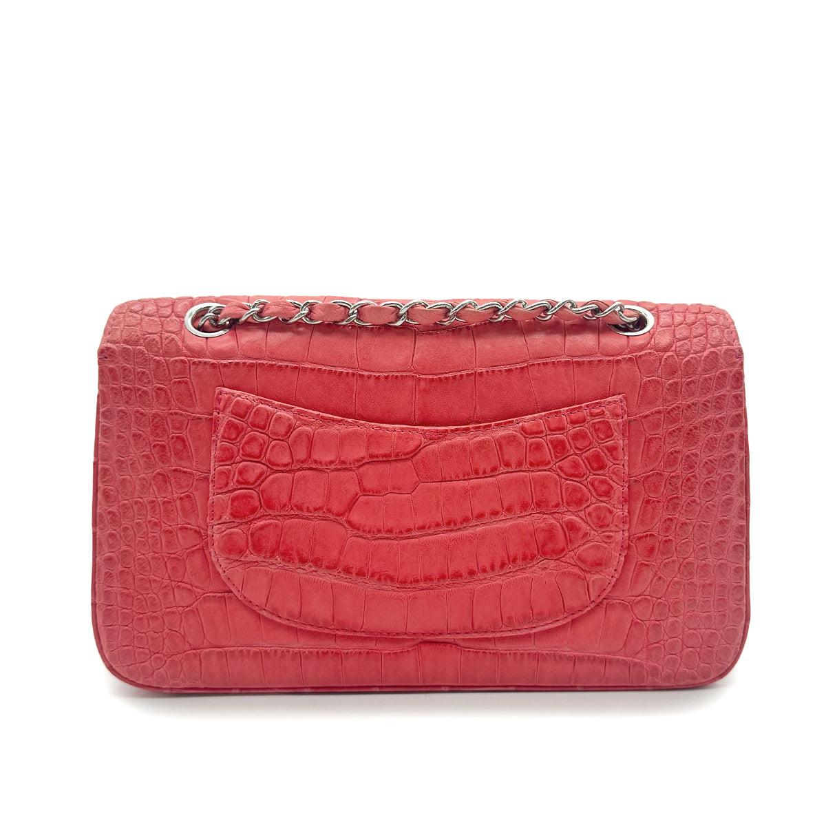 CHANEL VINTAGE DOUBLE FLAP CHAIN SHOULDER BAG PINK CROCODILE SHW 90191249 - PURPOSE