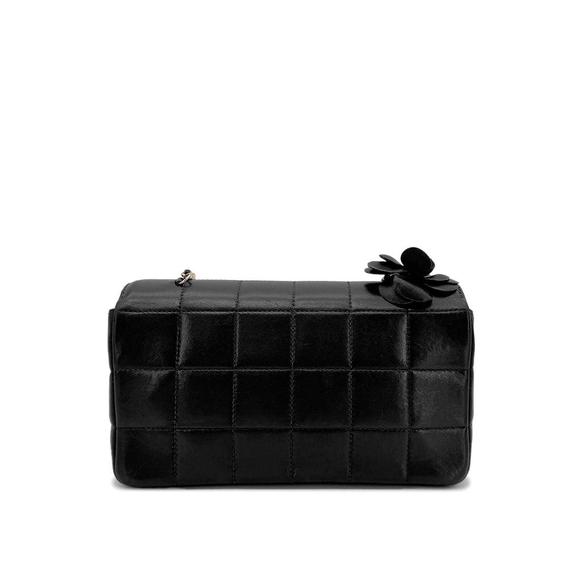 CHANEL VINTAGE MINI CHOCOLATE BAR FLOWER BLACK LAMB SKIN 90197092