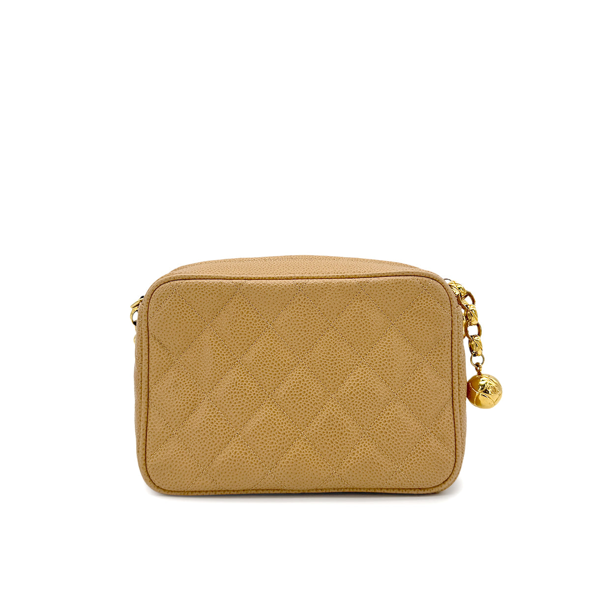 CHANEL VINTAGE BIJOU CHAIN SHOULDER BAG BEIGE CAVIAR SKIN 90198105 - PURPOSE