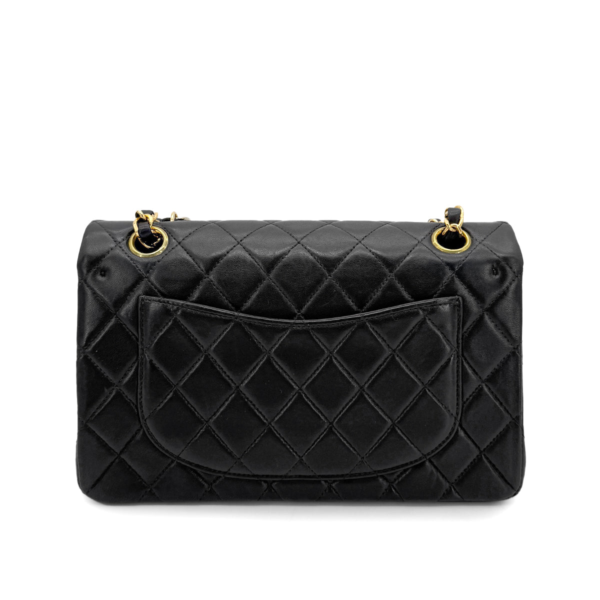 CHANEL VINTAGE CLASSIC FLAP SMALL CHAIN SHOULDER BAG BLACK LAMB SKIN 90198924