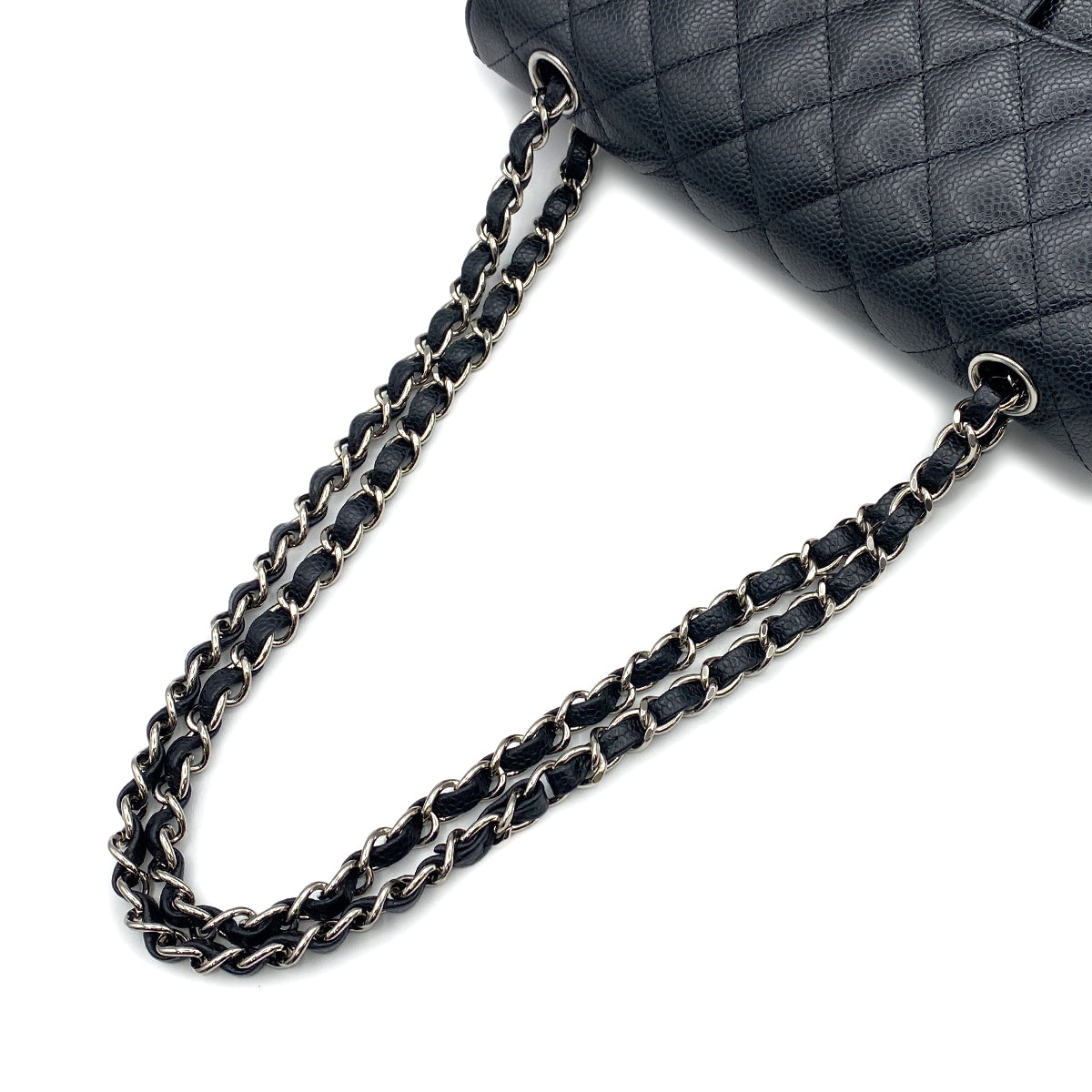 CHANEL CLASSIC FLAP SMALL CHAIN SHOULDER BAG BLACK CAVIAR SKIN SHW 90202733