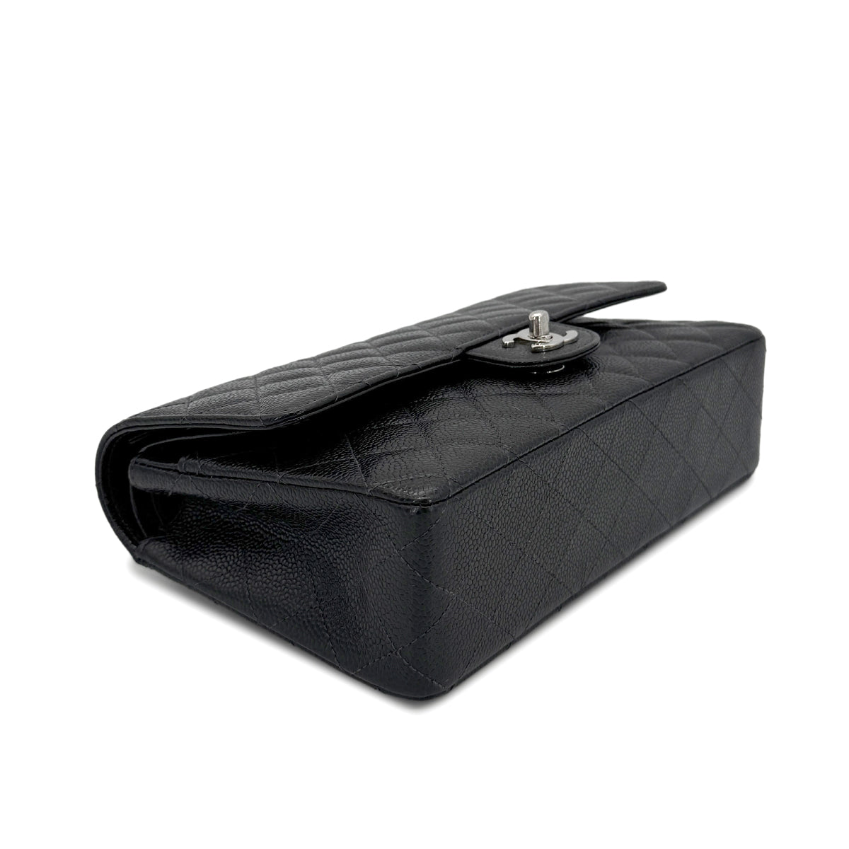 CHANEL VINTAGE CLASSIC FLAP MEDIUM CHAIN SHOULDER BAG BLACK CAVIAR SKIN SHW 90207860