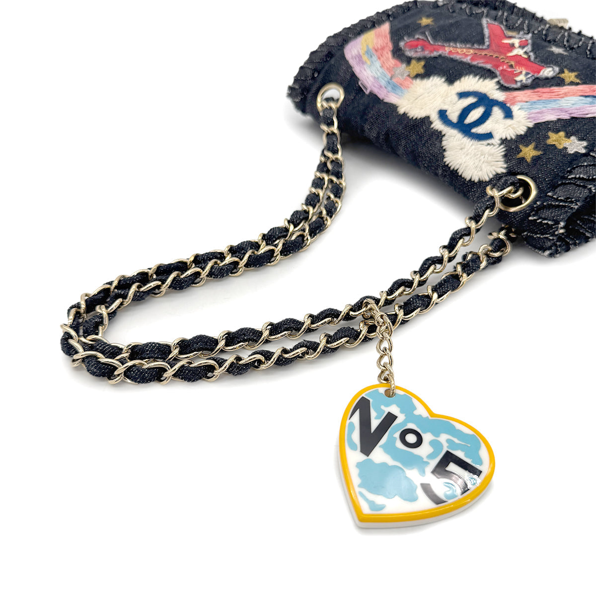 CHANEL VINTAGE 2.55 NIGHT FLIGHT CHAIN SHOULDER BAG DENIM 90214964