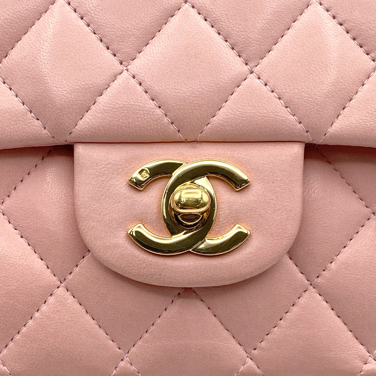 CHANEL VINTAGE CLASSIC FLAP MEDIUM CHAIN SHOULDER BAG PINK LAMB SKIN 90219906