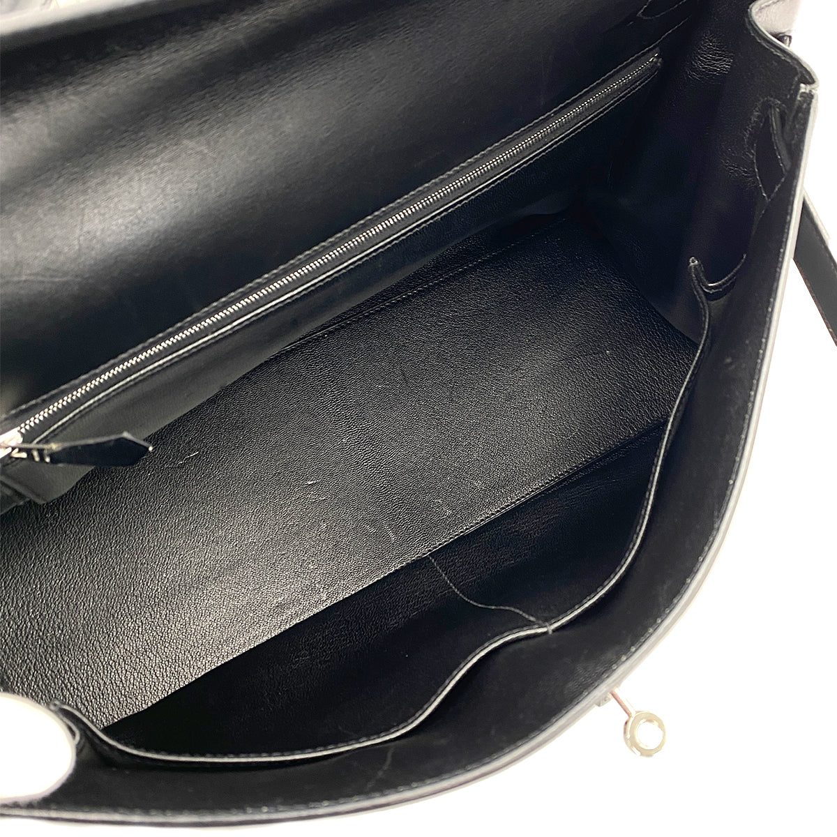 HERMES KELLY LAKIS 40 BLACK BOXCALF TOILE OFFICIER HAND SHOULDER BAG □H 90230404