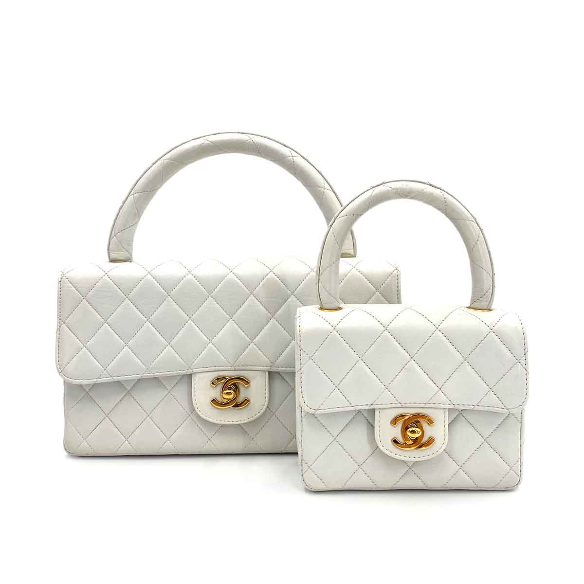 CHANEL VINTAGE WHITE PARENT-CHILD BAG DXBS0102