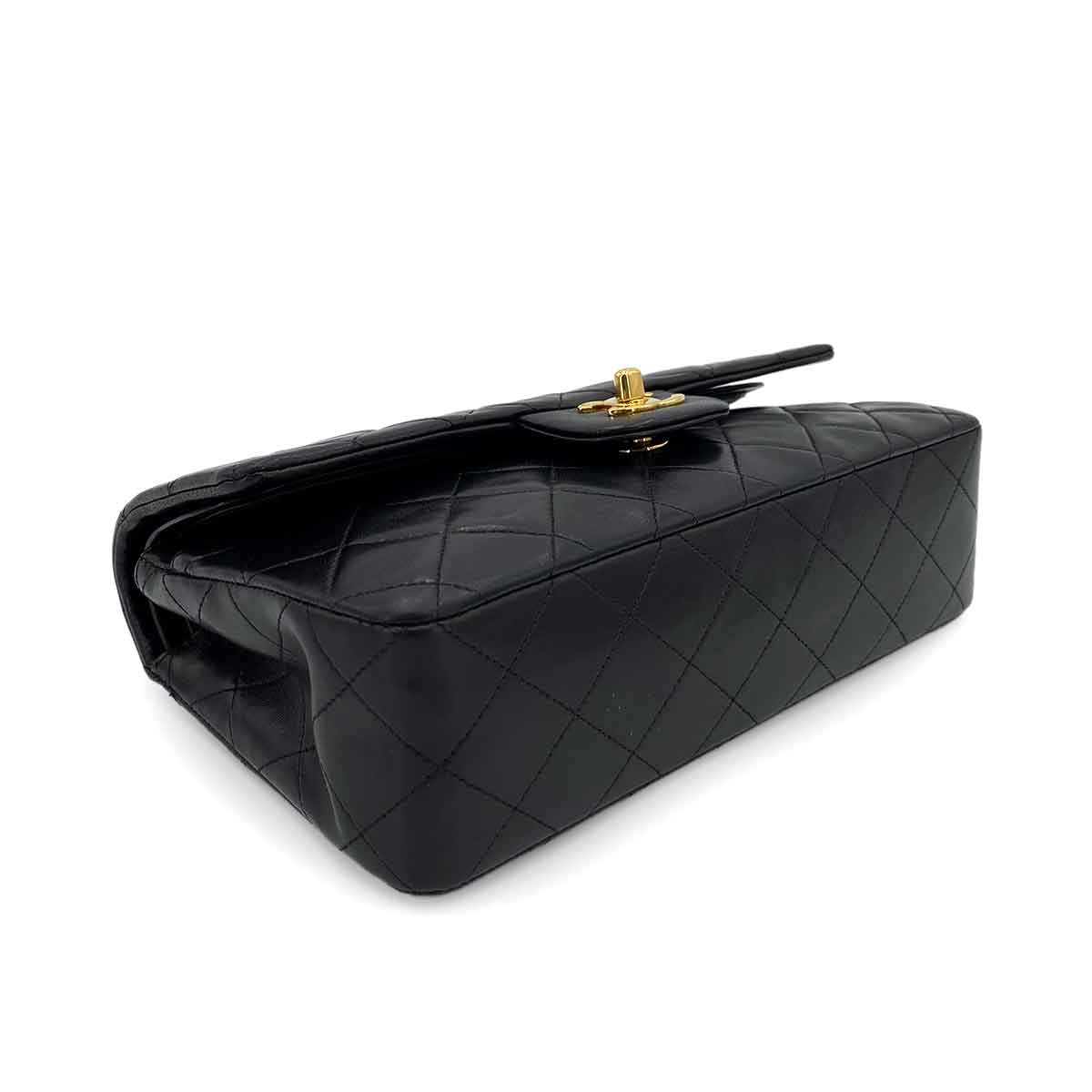 CHANEL VINTAGE CLASSIC FLAP SMALL CHAIN SHOULDER BAG BLACK LAMB SKIN 90241705