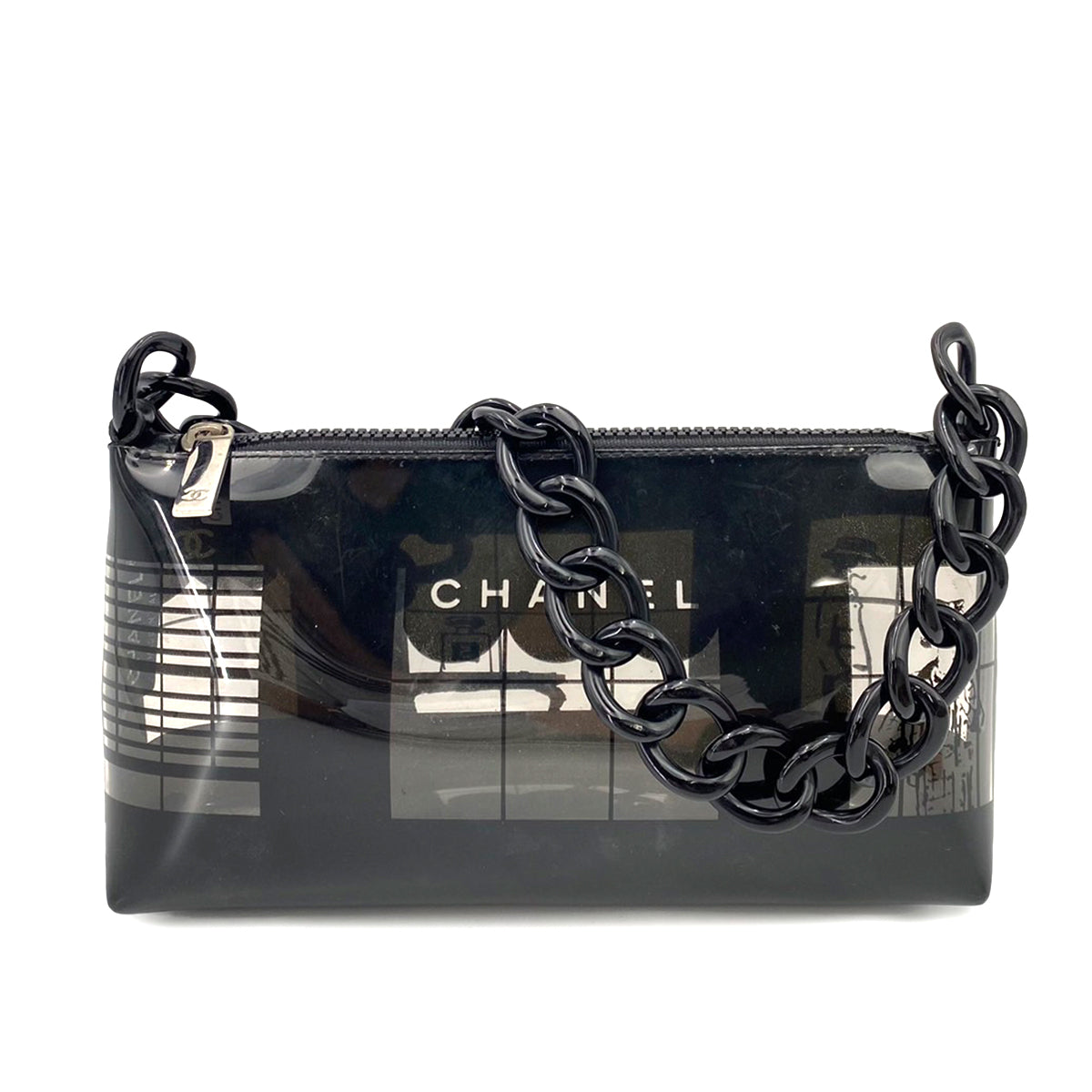 Chanel Vintage Windows Black Vinyl Tote #8 90242988