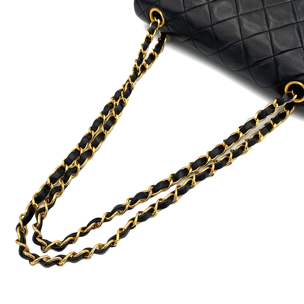 CHANEL VINTAGE CLASSIC FLAP SMALL CHAIN SHOULDER BAG BLACK LAMB SKIN 90241699