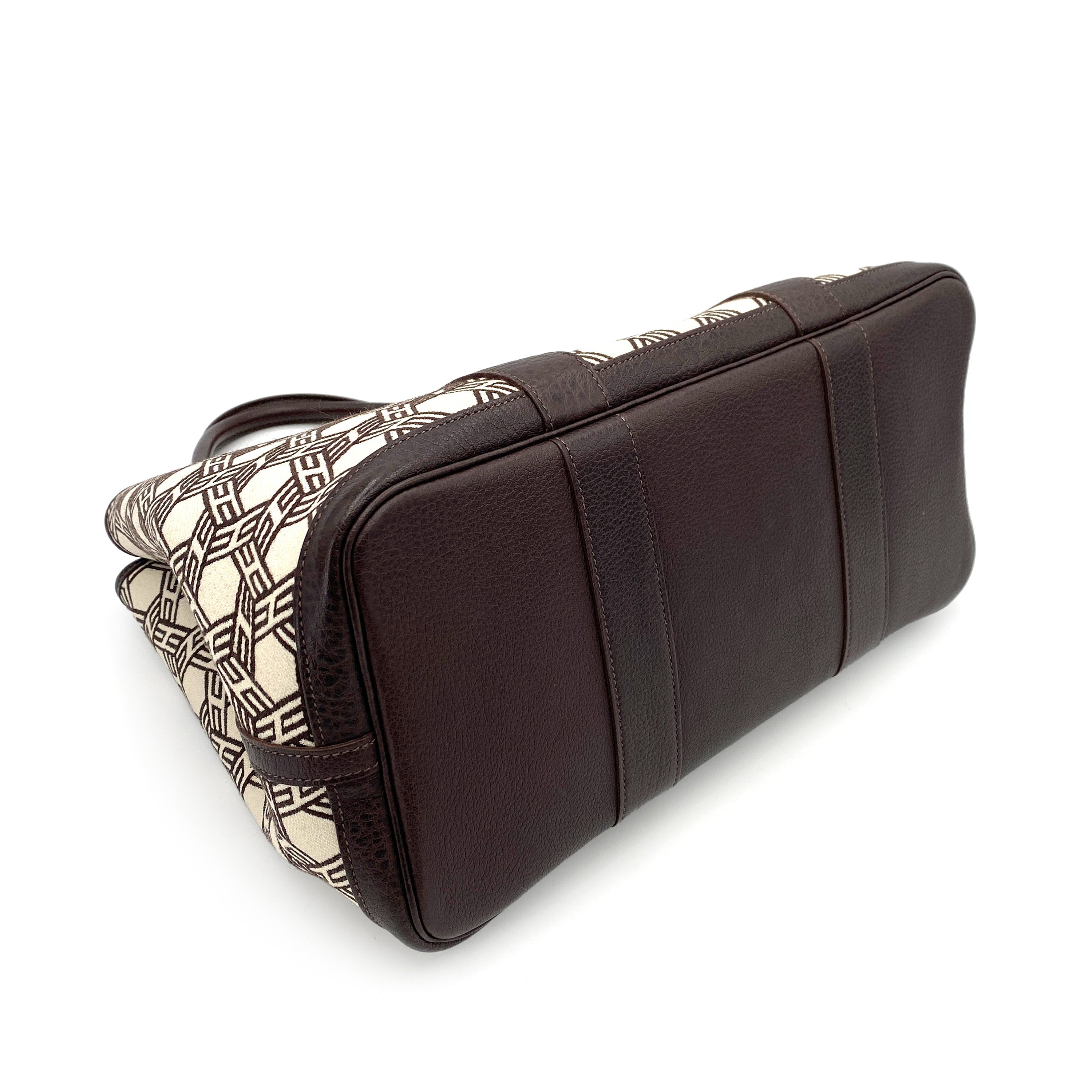HERMES GARDEN PARTY 36 PM DARK BROWN TOILE SO H TOTE BAG □K 90245540