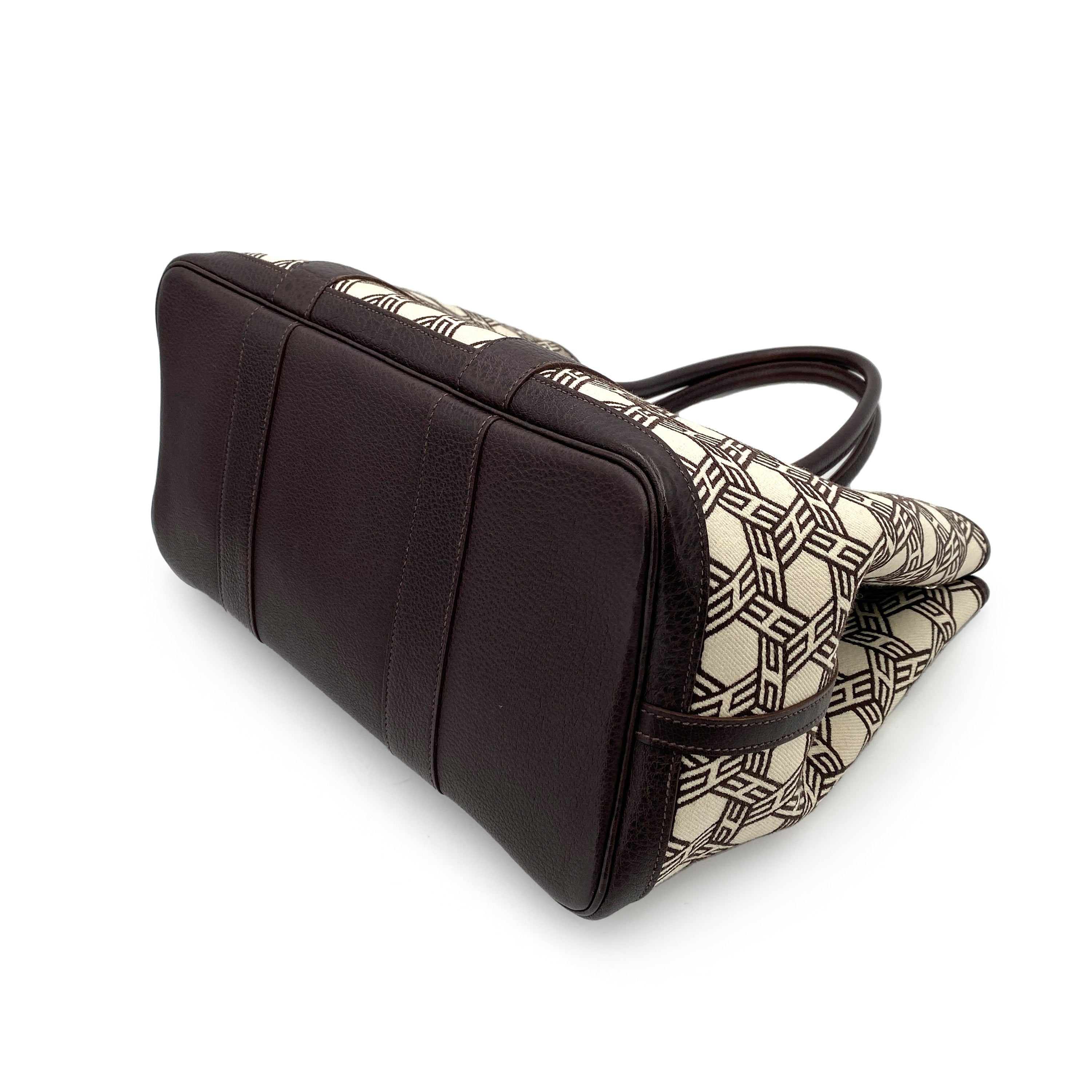 HERMES GARDEN PARTY 36 PM DARK BROWN TOILE SO H TOTE BAG □K 90245540