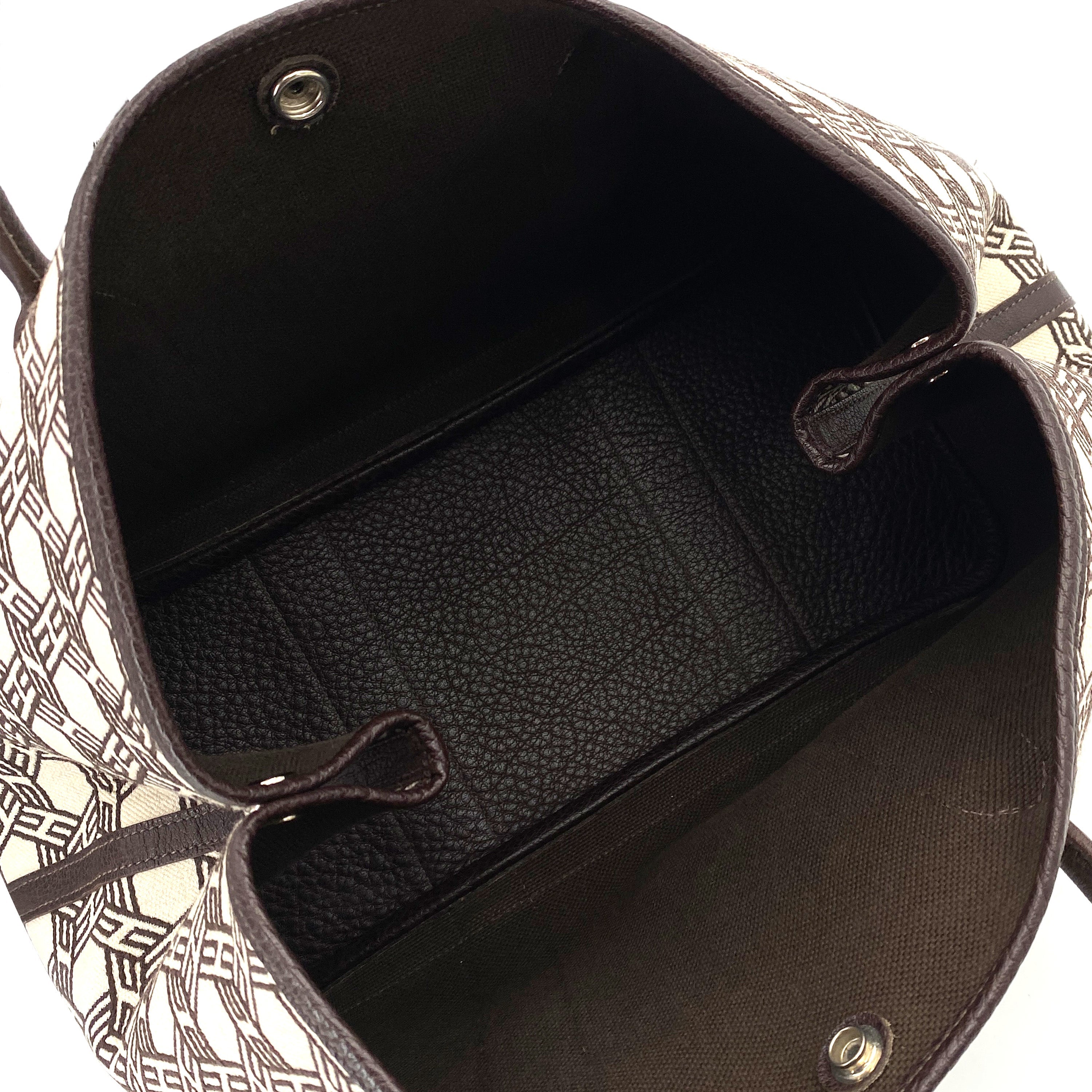 HERMES GARDEN PARTY 36 PM DARK BROWN TOILE SO H TOTE BAG □K 90245540