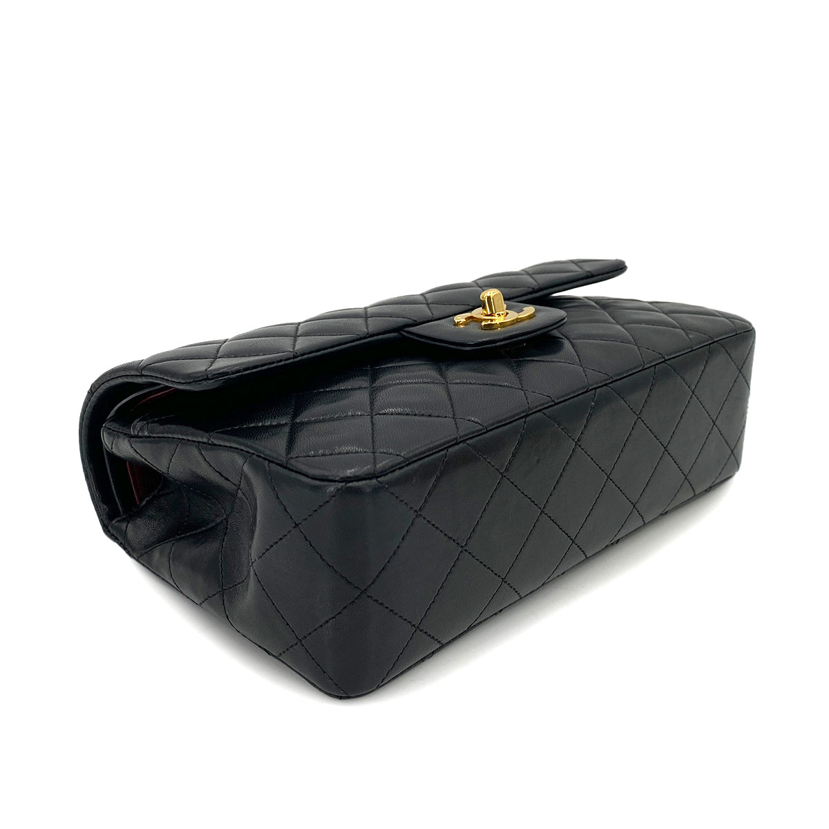 CHANEL VINTAGE CLASSIC FLAP SMALL CHAIN SHOULDER BAG BLACK LAMB SKIN 90248137