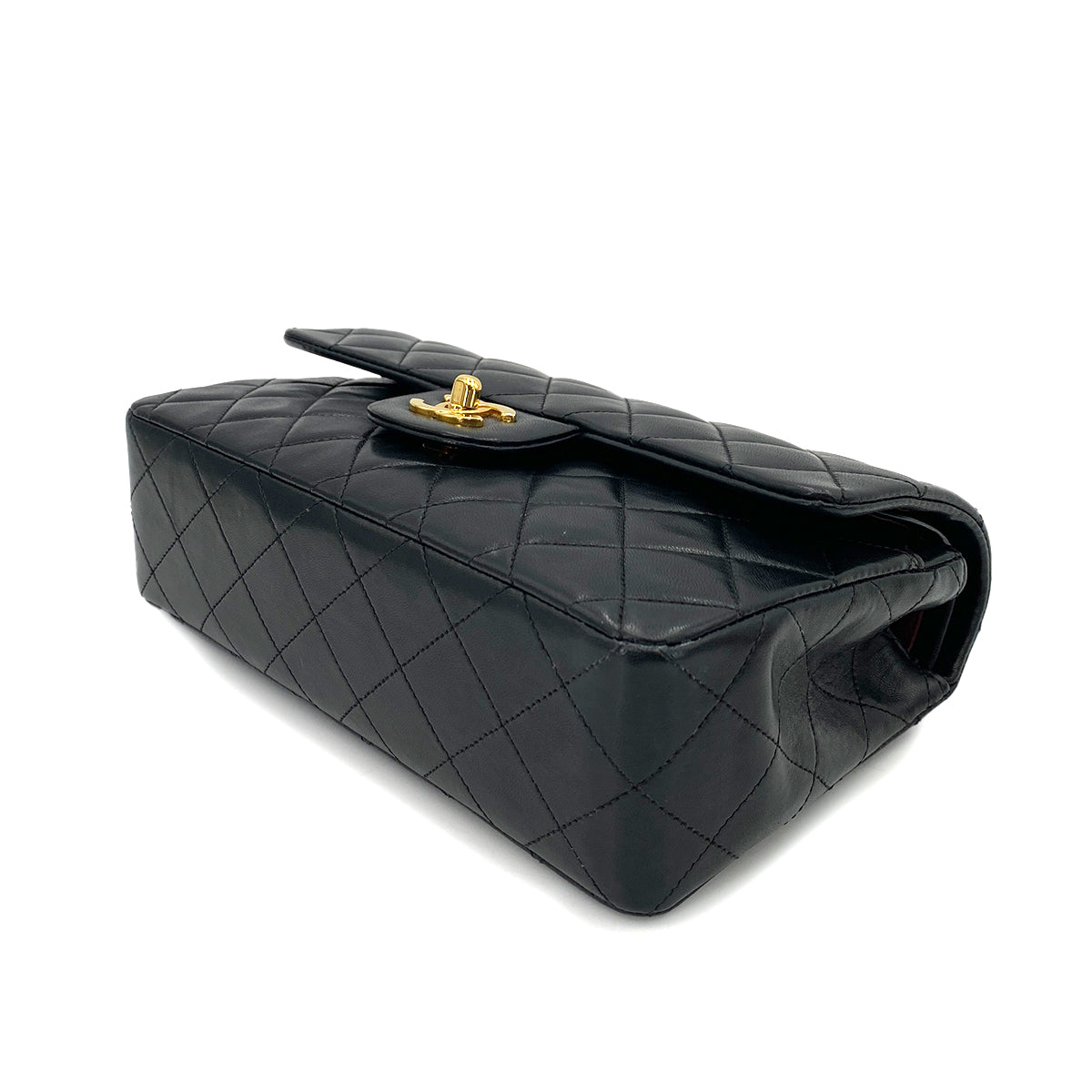 CHANEL VINTAGE CLASSIC FLAP SMALL CHAIN SHOULDER BAG BLACK LAMB SKIN 90248137