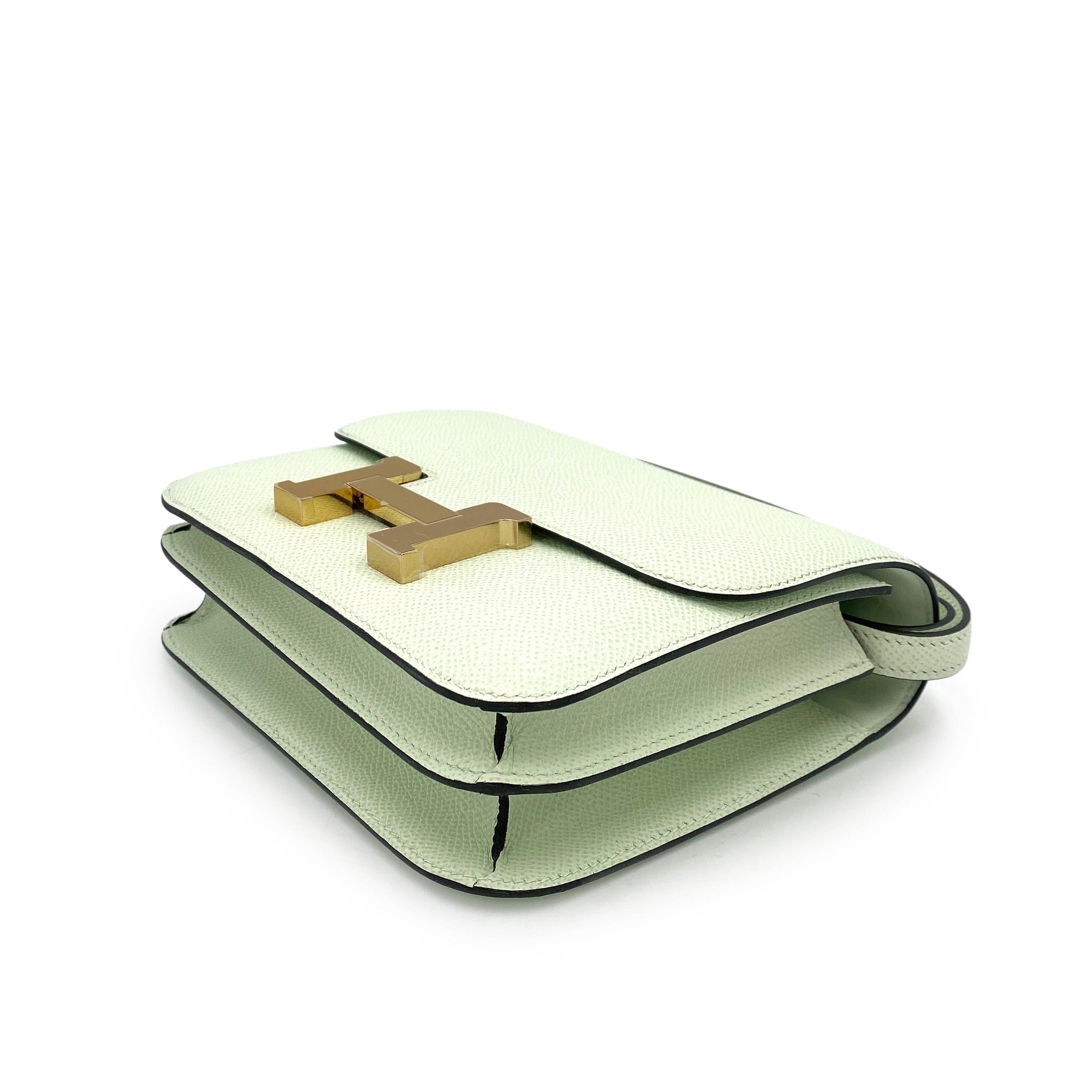 HERMES MINI CONSTANCE 18 VERT FIZZ EPSOM SHOULDER BAG B 90249018