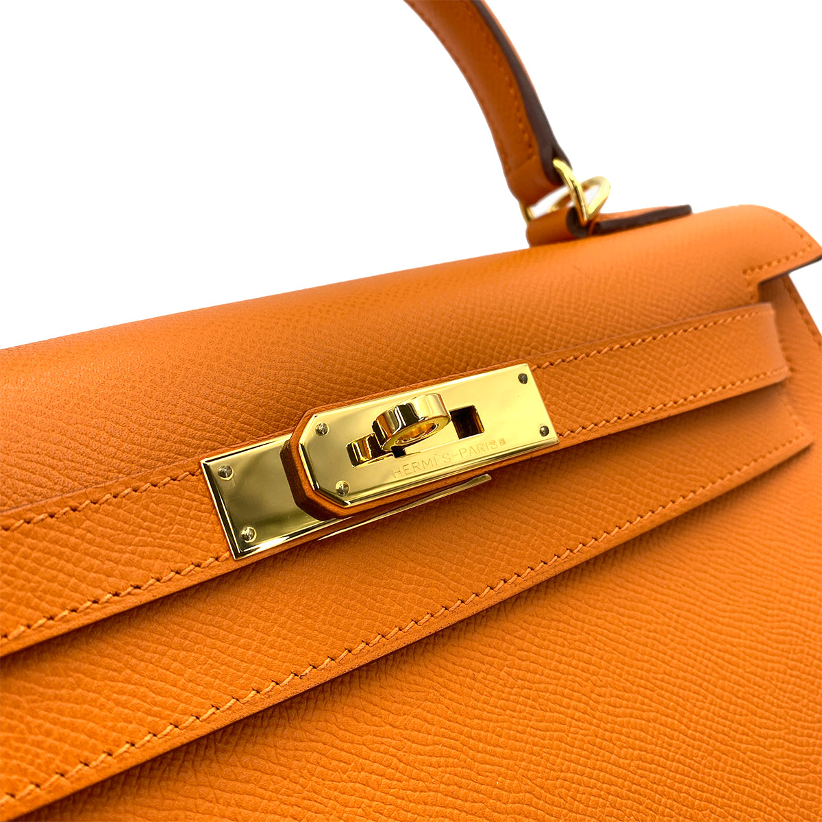 HERMES KELLY 28 SELLIER ORANGE EPSOM GHW #M 90249019