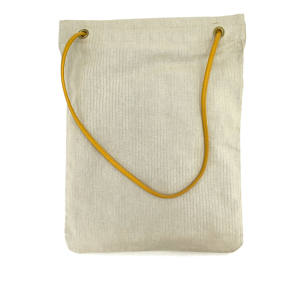 HERMES SAC ALINE GM NATUREL TOILE CHEVRON LEATHER SHOULDER BAG 90250511