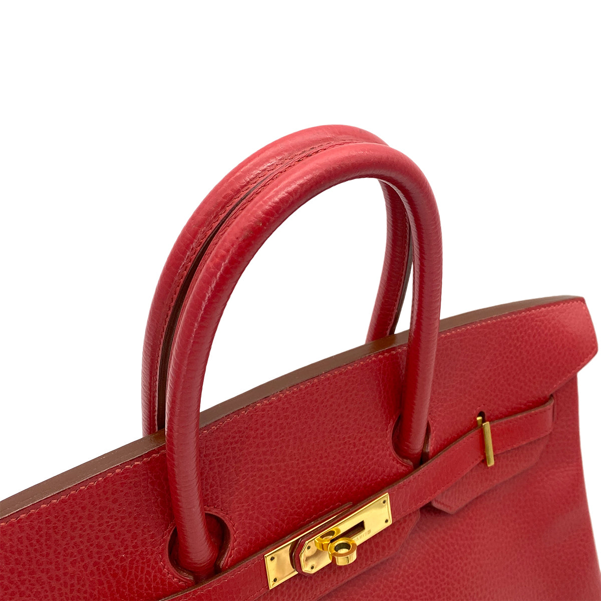 HERMES VINTAGE BIRKIN 35 ROUGE VIF ARDENNES GHW #X 90251080