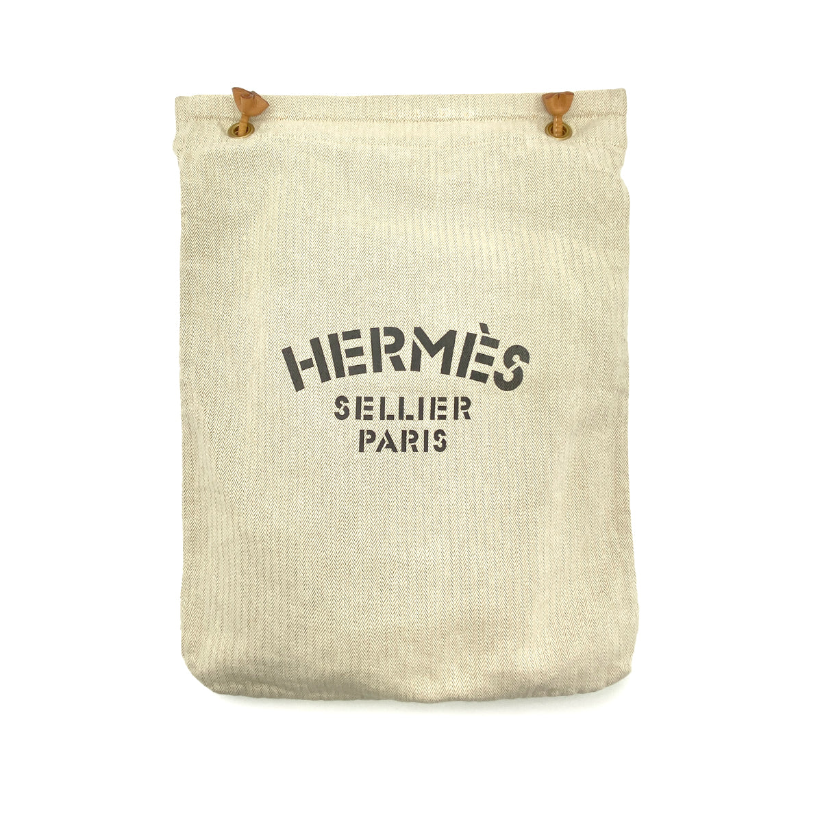 HERMES SAC ALINE GM NATUREL TOILE CHEVRON LEATHER SHOULDER BAG 90251099