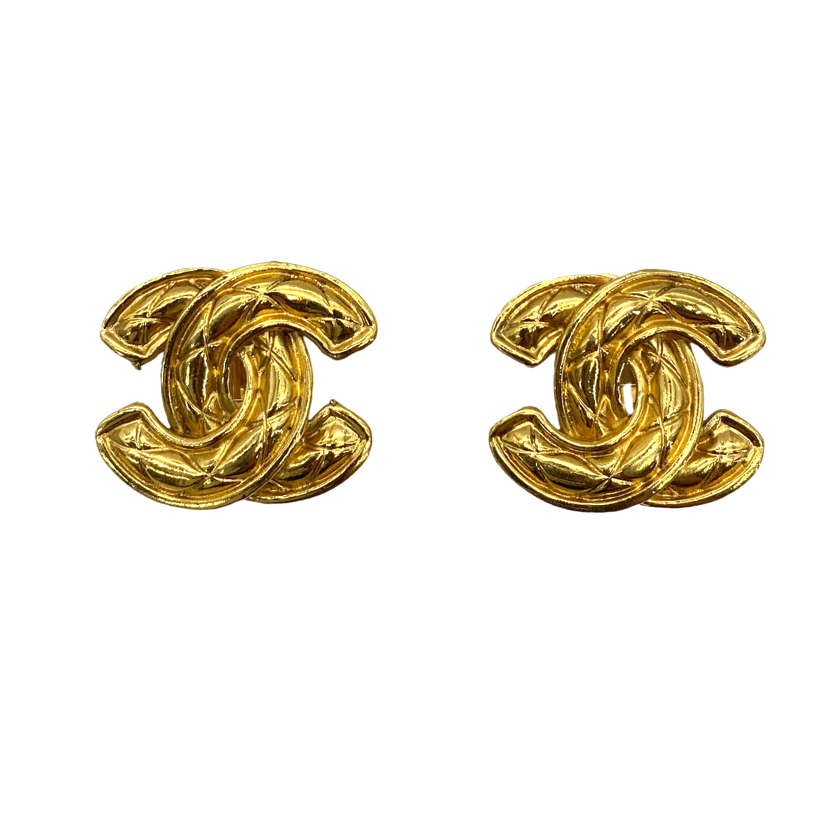 CHANEL VINTAGE EARRINGS MATELASSE COCOMARK ACCESSORY 90251992