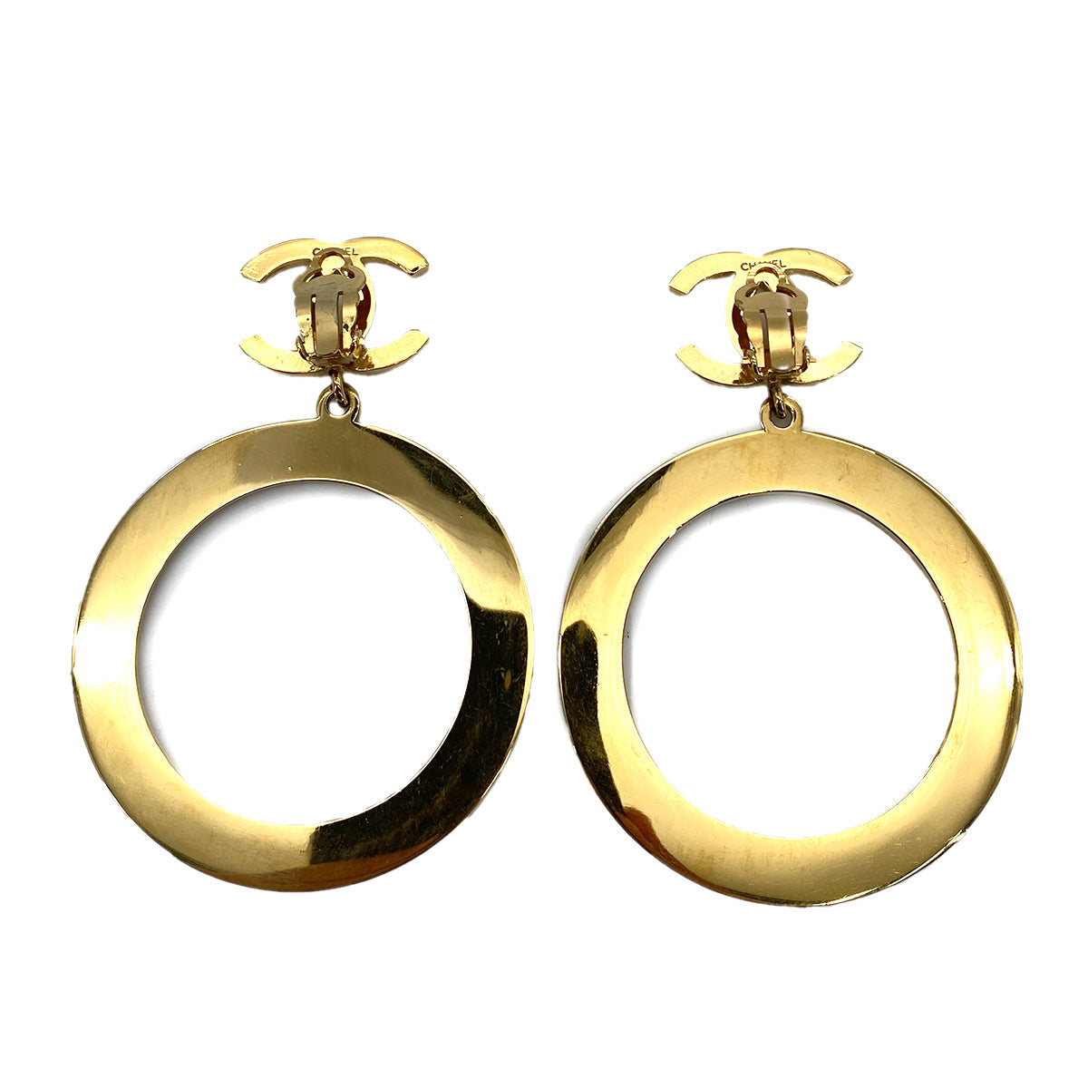 CHANEL VINTAGE EARRINGS COCOMARK HOOP ACCESSORY 90251994