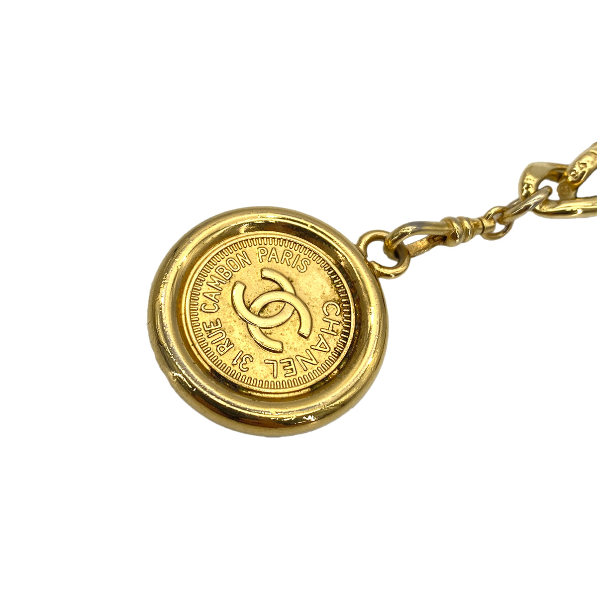 CHANEL VINTAGE CHAIN BELT LEATHER COCOMARK ACCESSORY 90252003