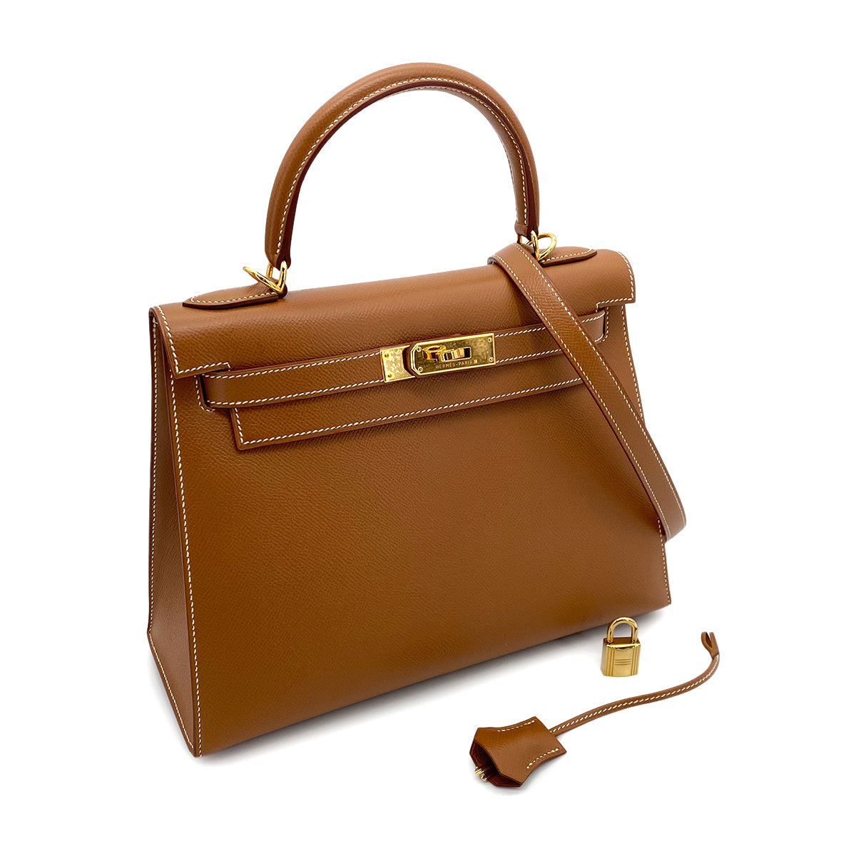 Hermes Vintage Kelly 28 Sellier Gold Courchevel GHW #D 90252019