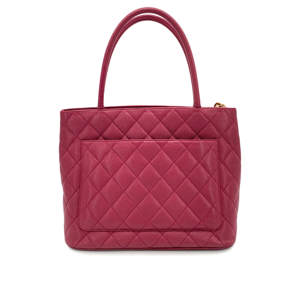 CHANEL VINTAGE MEDALLION TOTE BAG BURGUNDY CAVIAR SKIN 90252539