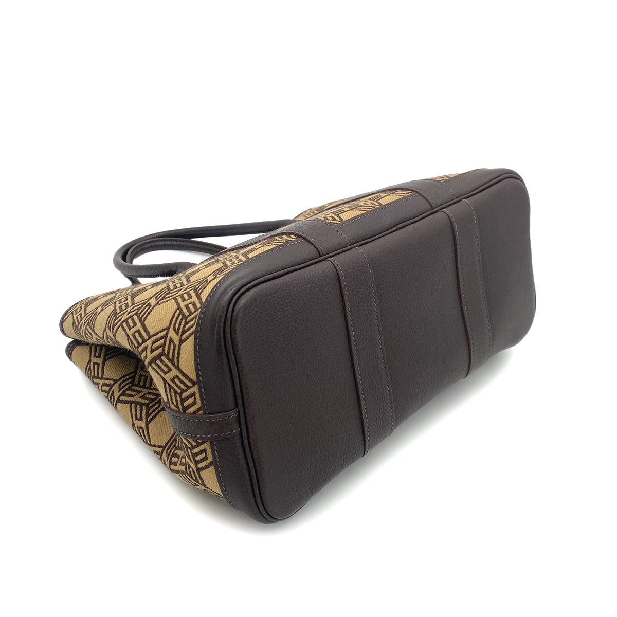 HERMES GARDEN PARTY TPM BROWN TOILE SO H TOTE BAG □K 90252964