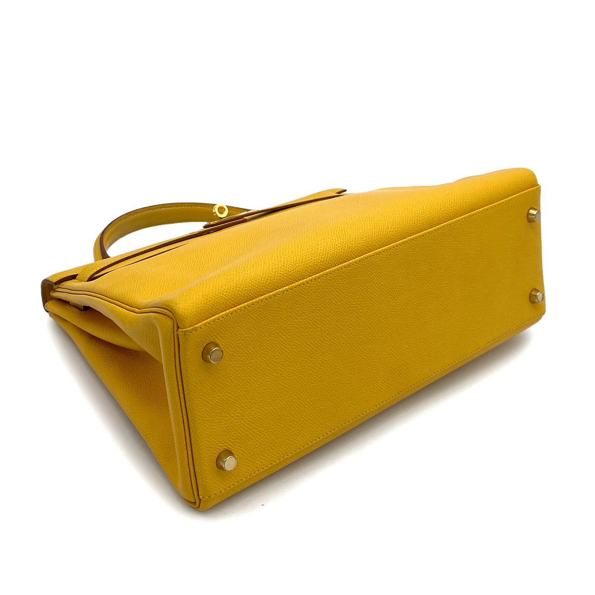 HERMES KELLY 32 RETOURNE JAUNE COUCHEVEL HAND SHOULDER BAG □A GHW 90253621