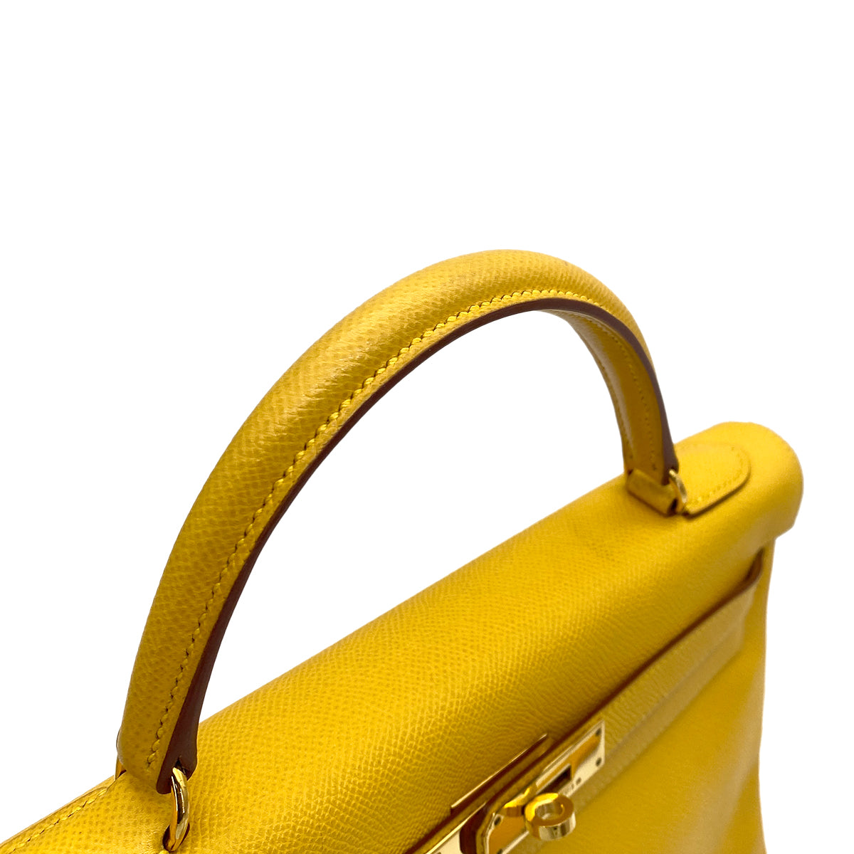 HERMES KELLY 32 RETOURNE JAUNE COUCHEVEL HAND SHOULDER BAG □A GHW 90253621