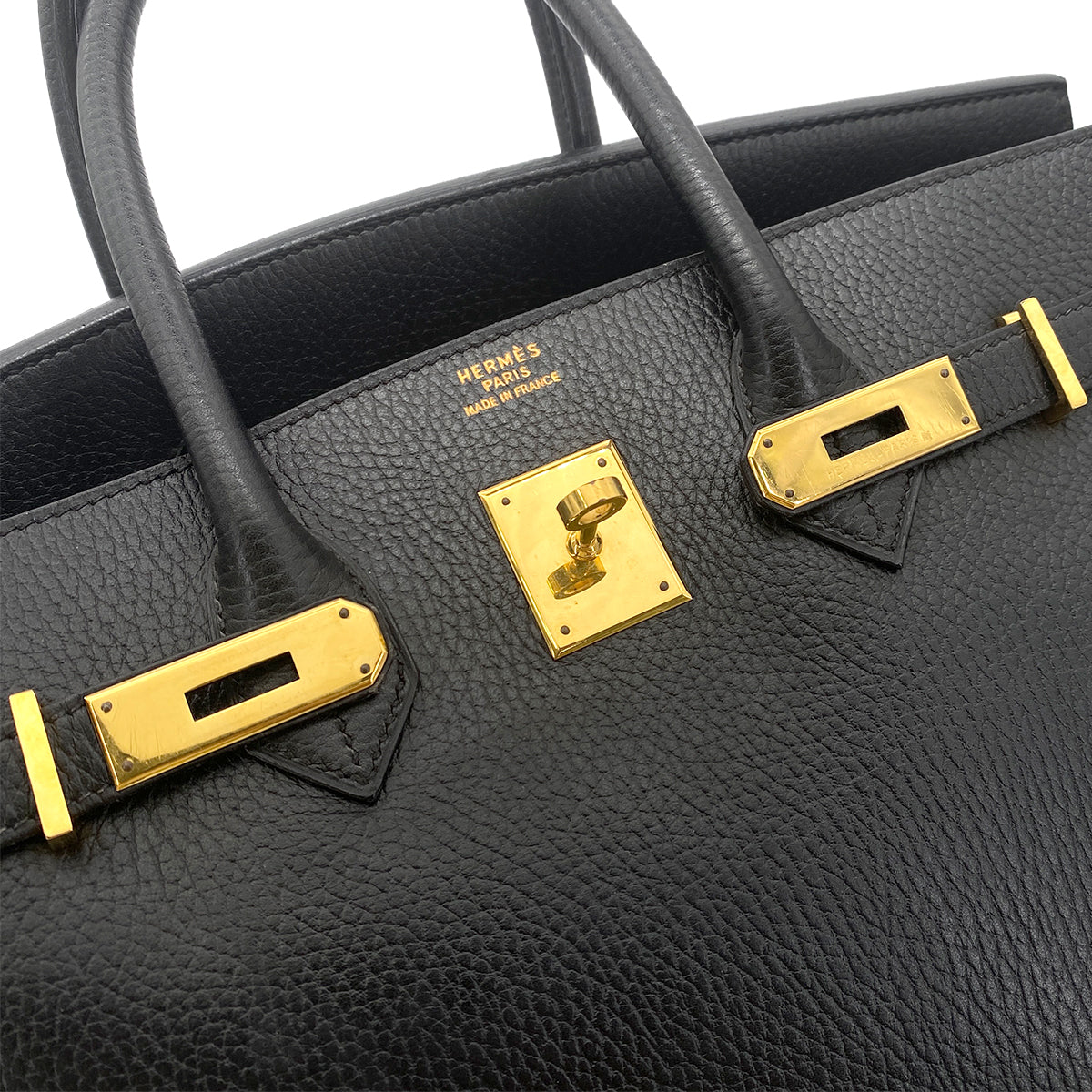 Hermes Vintage Birkin 35 Black Ardennes GHW #Z 90253388