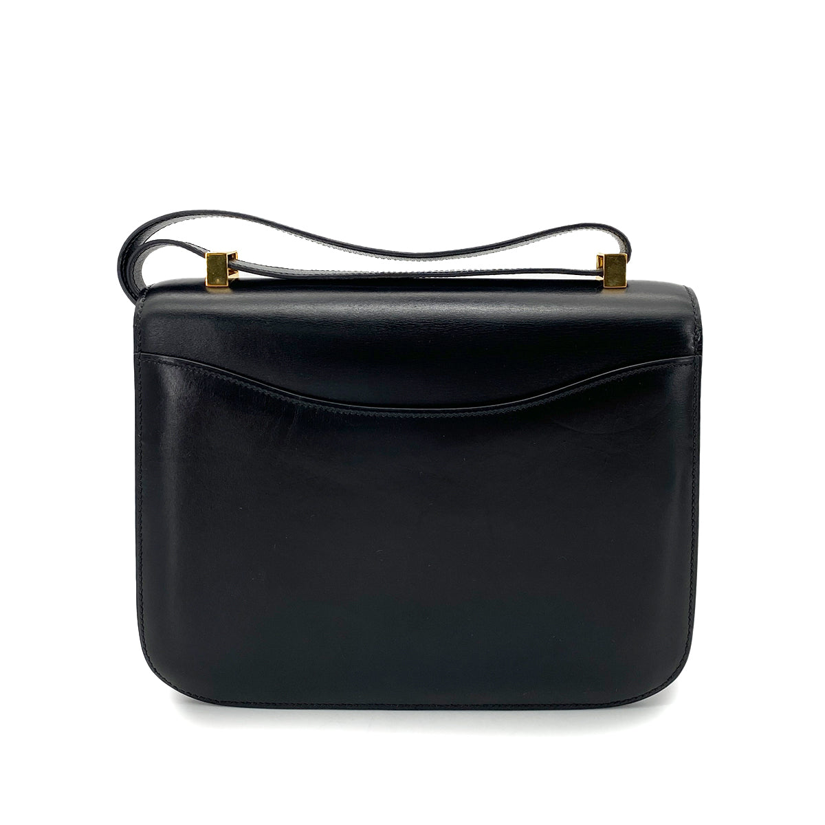 HERMES CONSTANCE BLACK BOXCALF SHOULDER BAG 〇J GHW 90253893