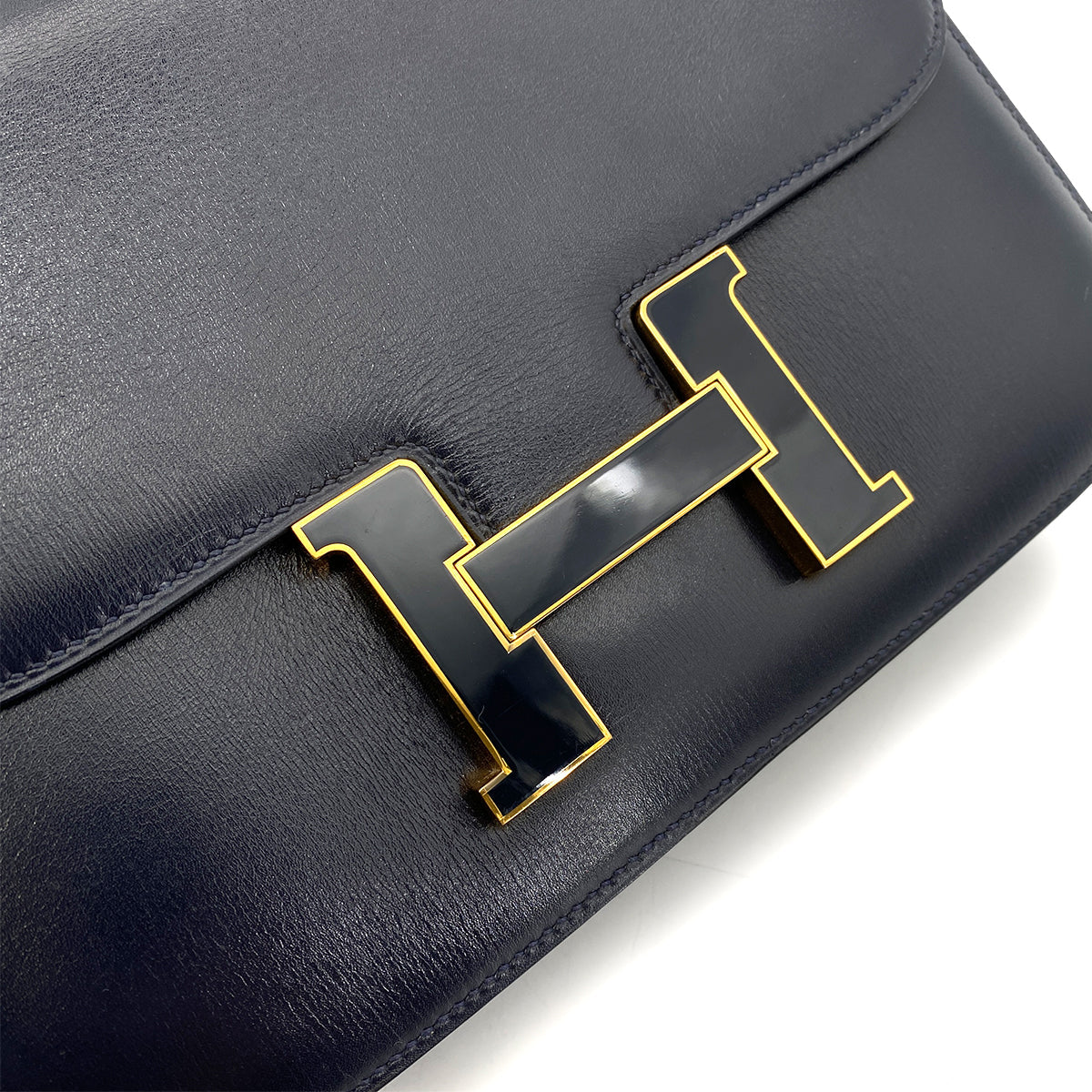 HERMES CONSTANCE NAVY BOXCALF SHOULDER BAG 〇F 90254601