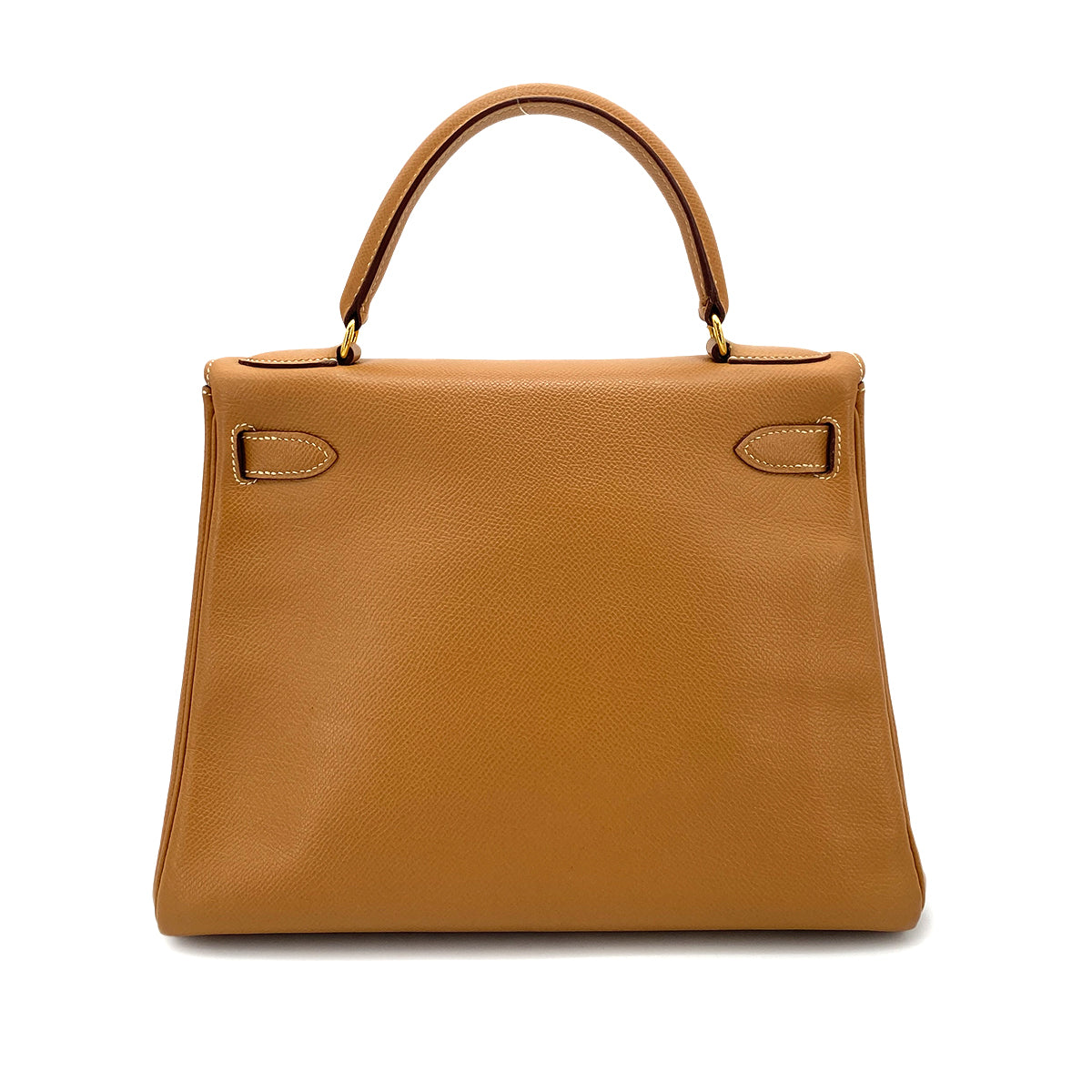 HERMES KELLY 28 SELLIER NATURAL COUCHEVEL HAND SHOULDER BAG 〇W GHW 90254694