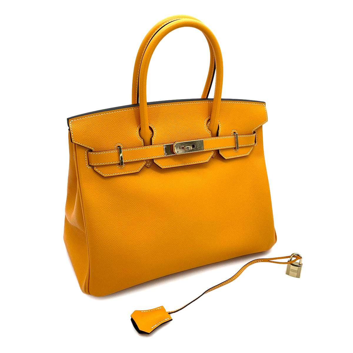 HERMES BIRKIN 30 ORANGE TYPE EPSOM HAND BAG C SPO 90255348