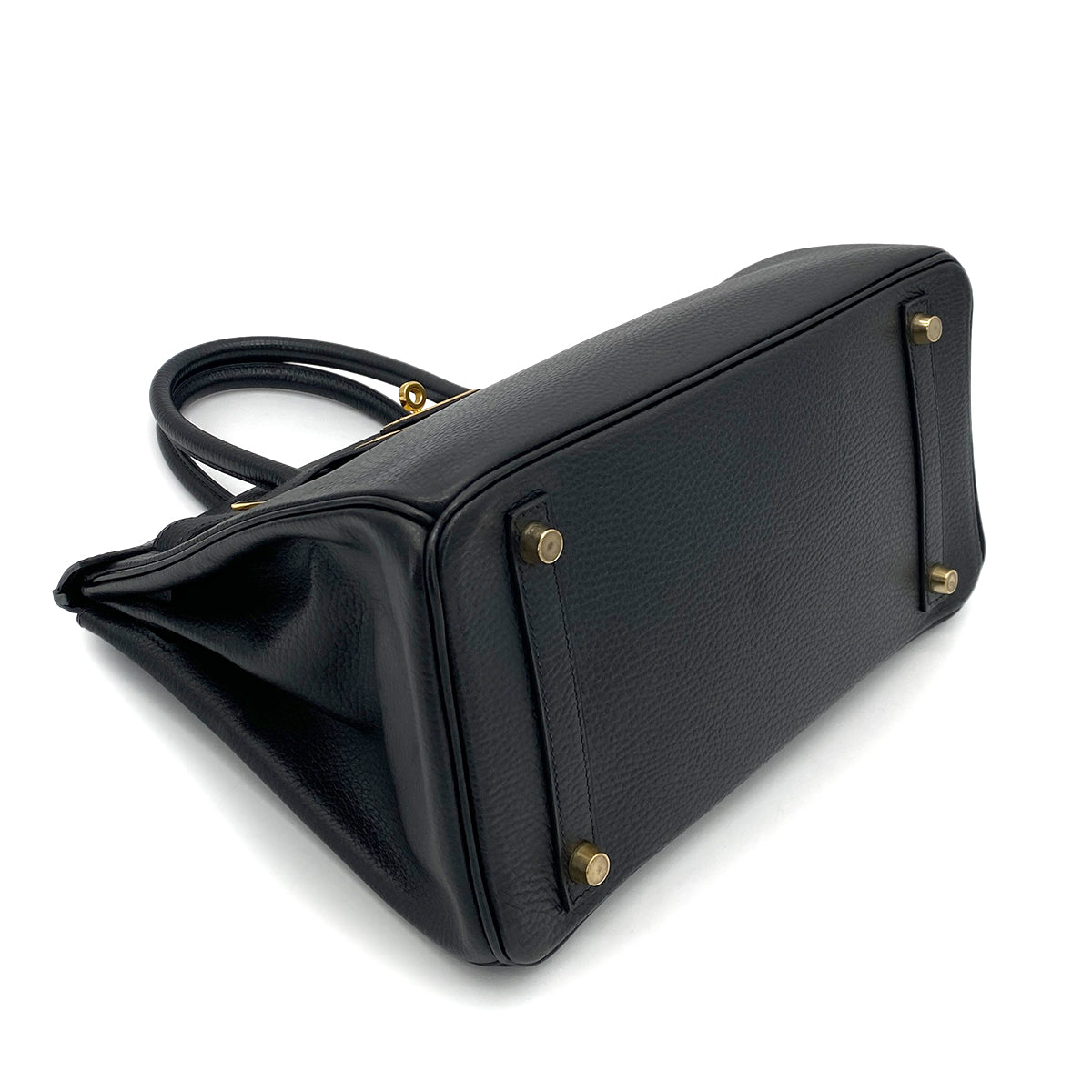 HERMES BIRKIN 30 BLACK ARDENNES HAND BAG □E GHW 90255782